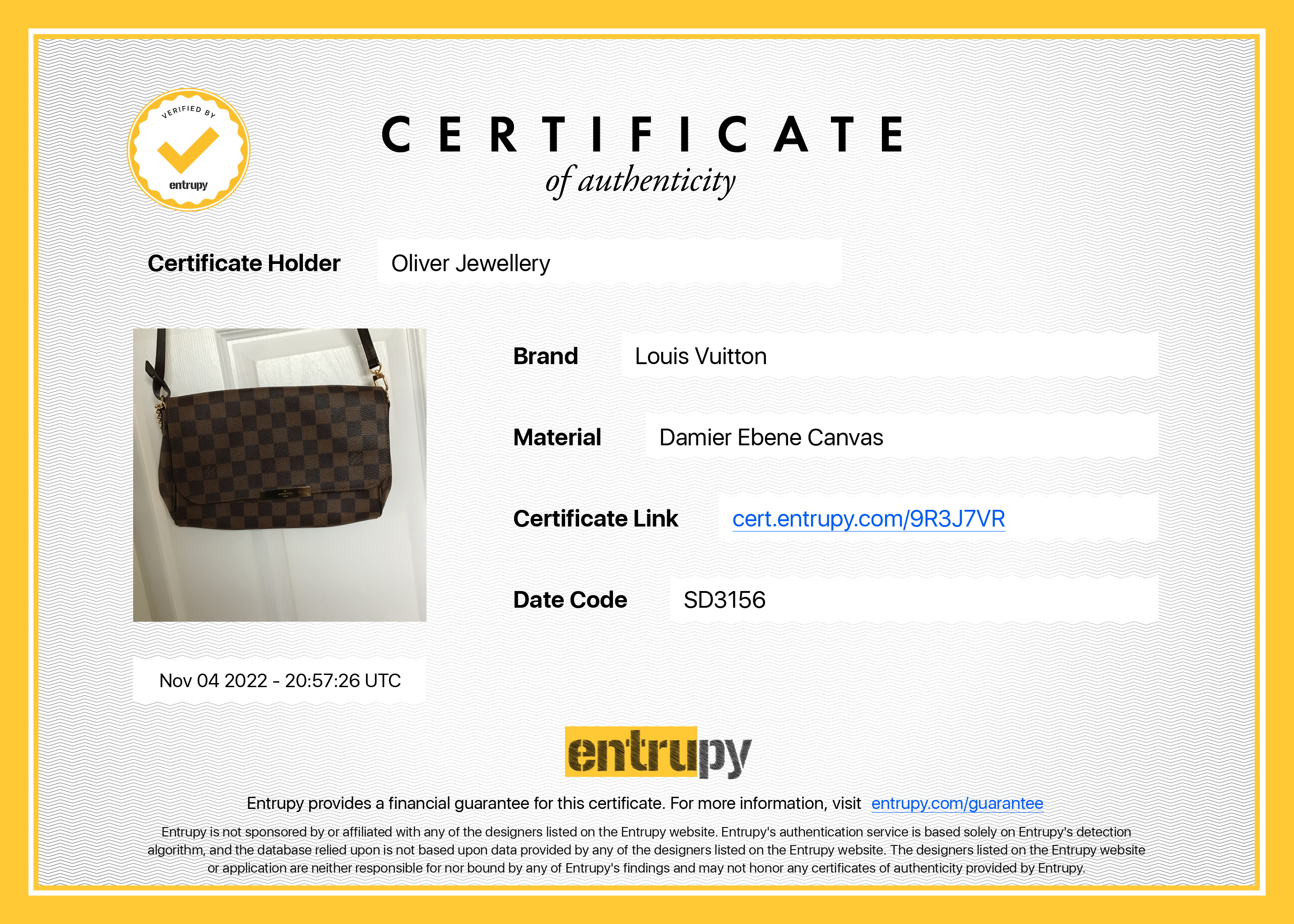 Louis Vuitton Damier Ebene Favorite MM w/ Strap