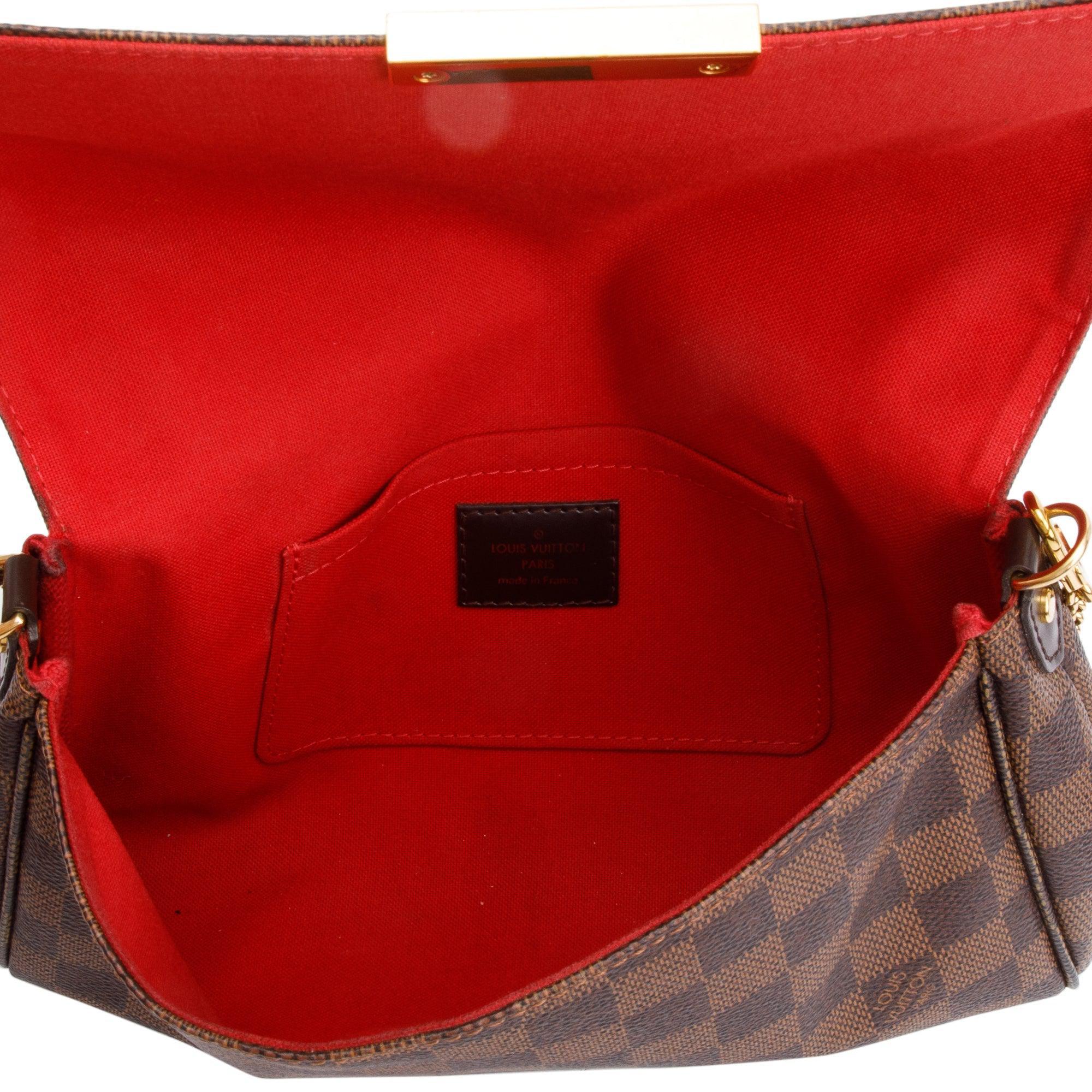 Louis Vuitton Damier Ebene Favorite MM w/ Strap, Receipt & Box