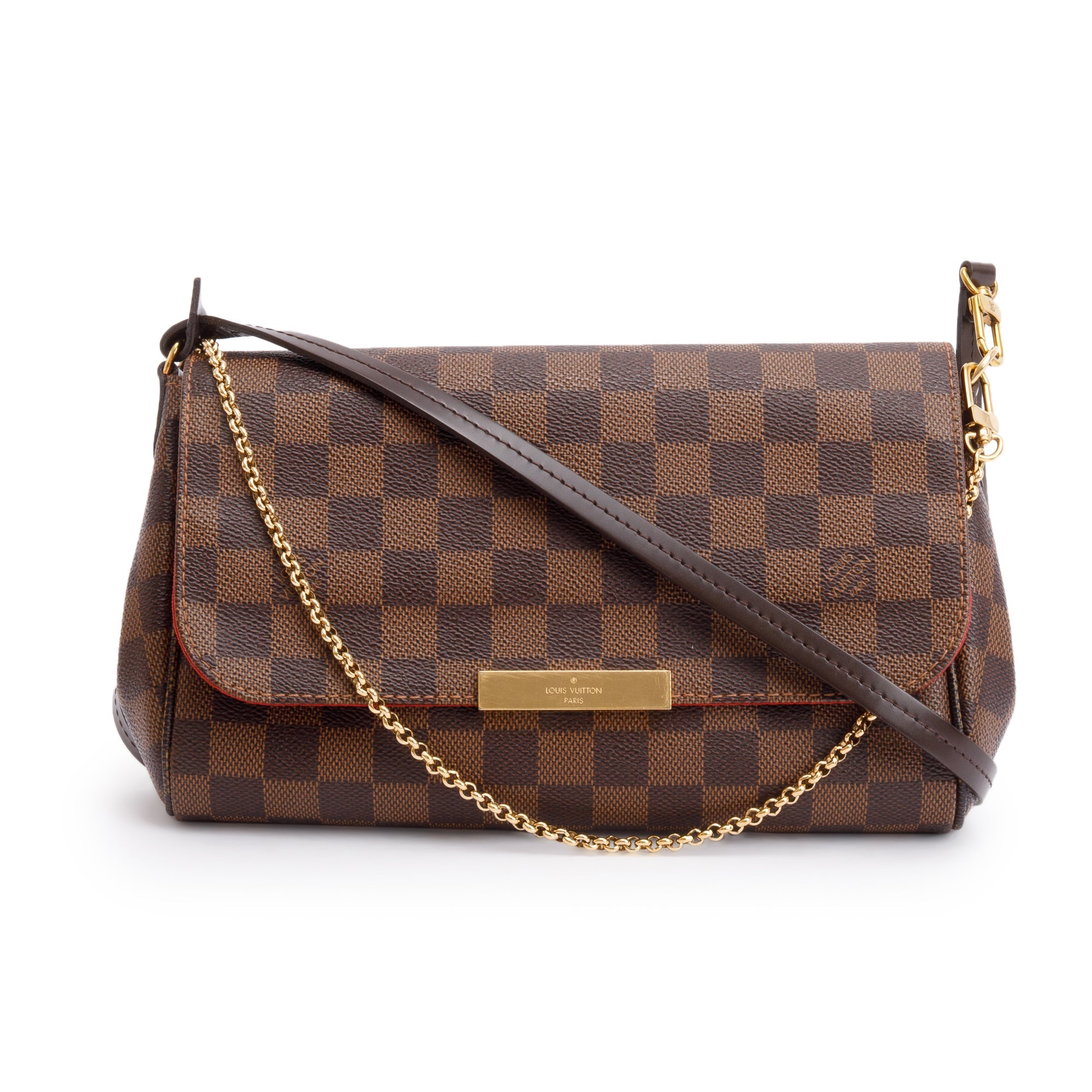 Louis Vuitton Damier Ebene Favorite MM w/ Strap, Receipt & Box