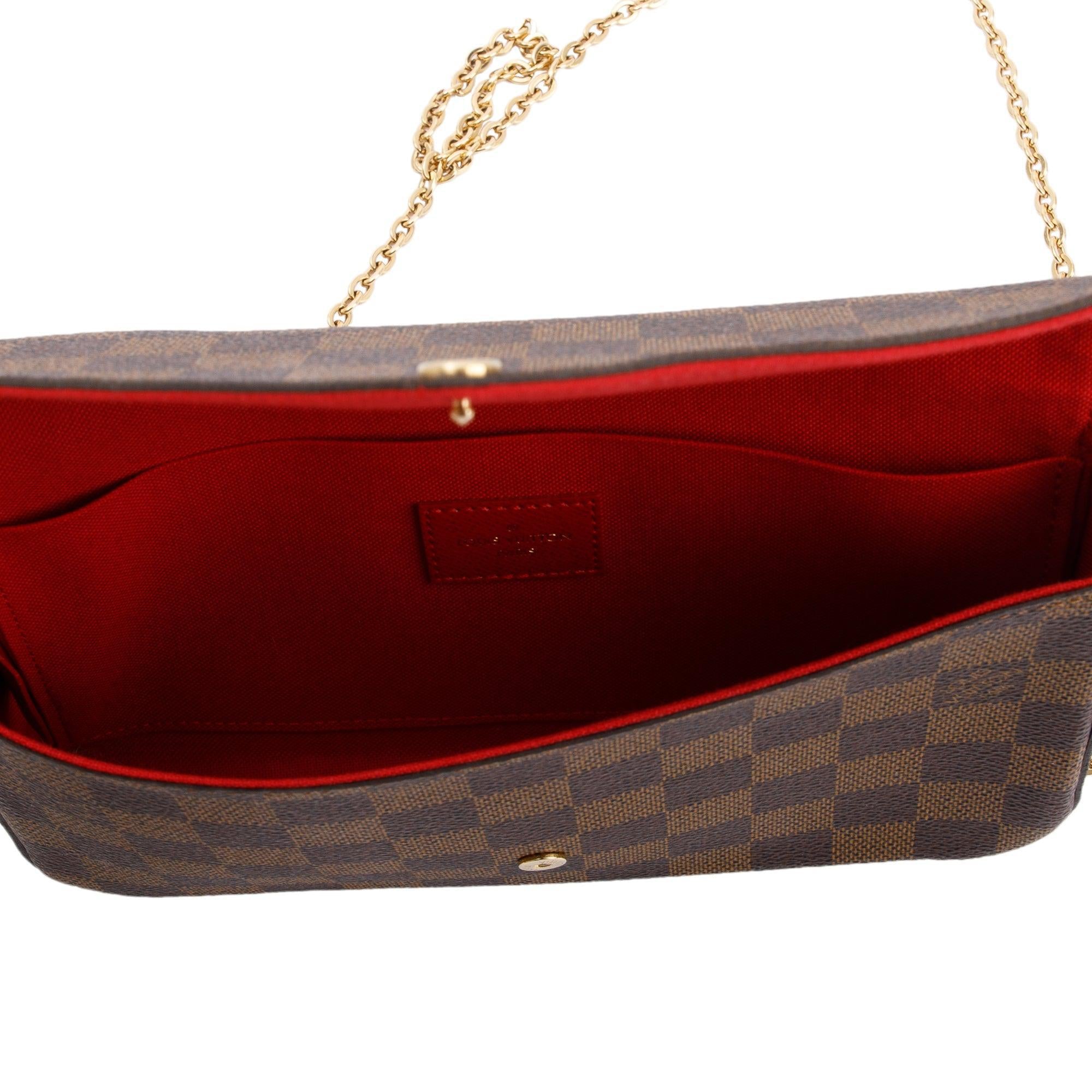 Louis Vuitton Damier Ebene Felicie Pochette Bag w/ Box & Inserts