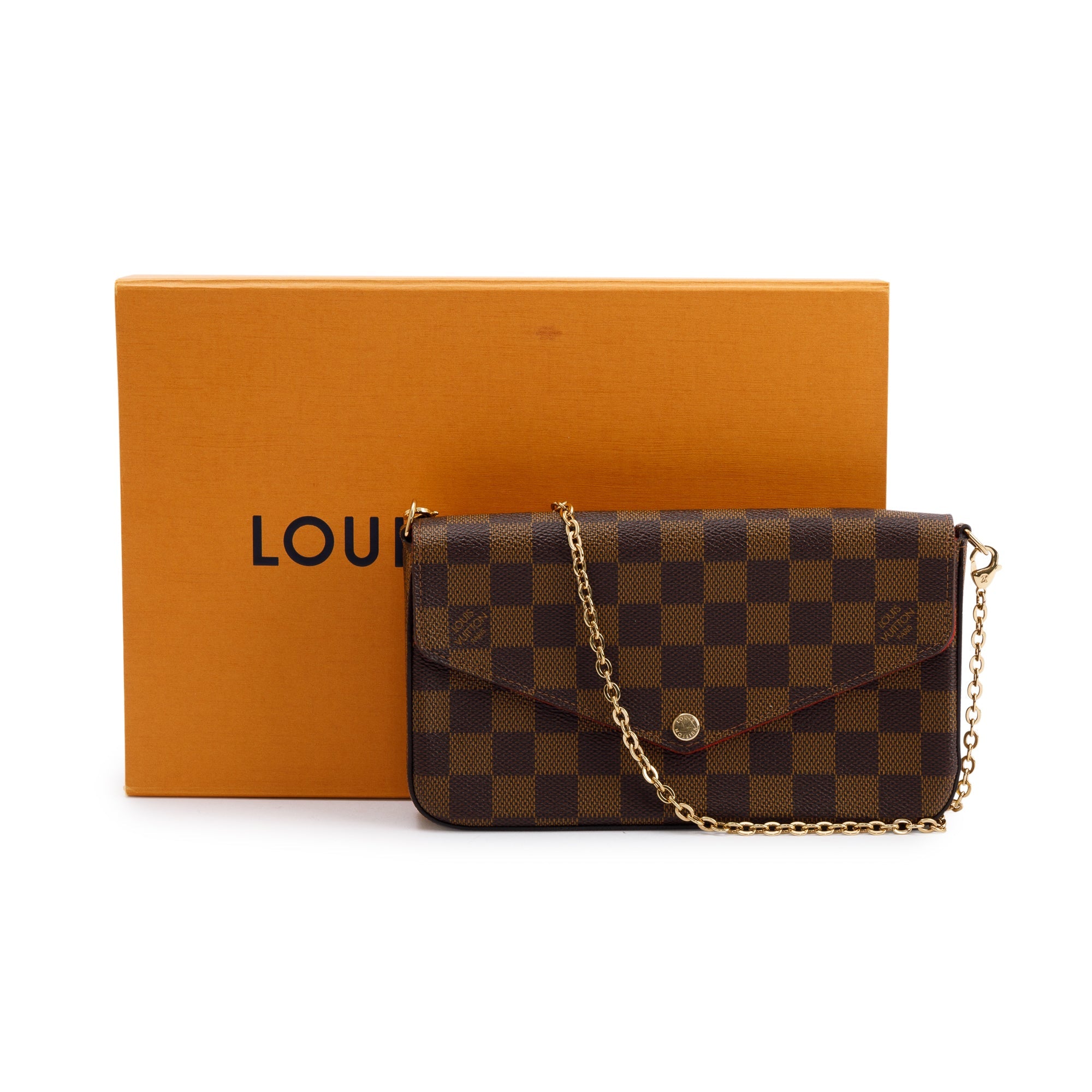 Louis Vuitton Damier Ebene Felicie Pochette Bag w/ Box & Inserts