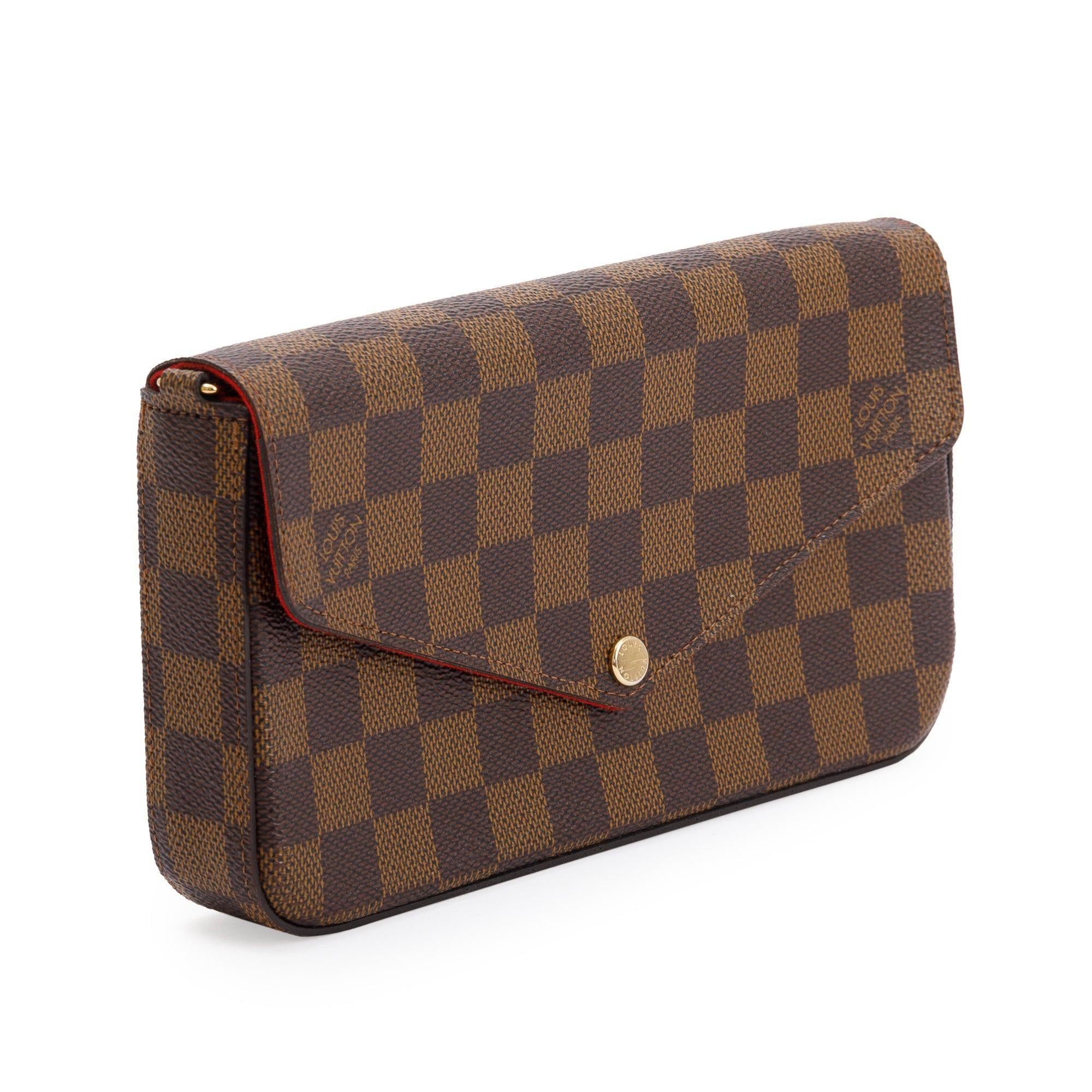 Louis Vuitton Damier Ebene Felicie Pochette Bag w/ Box & Inserts