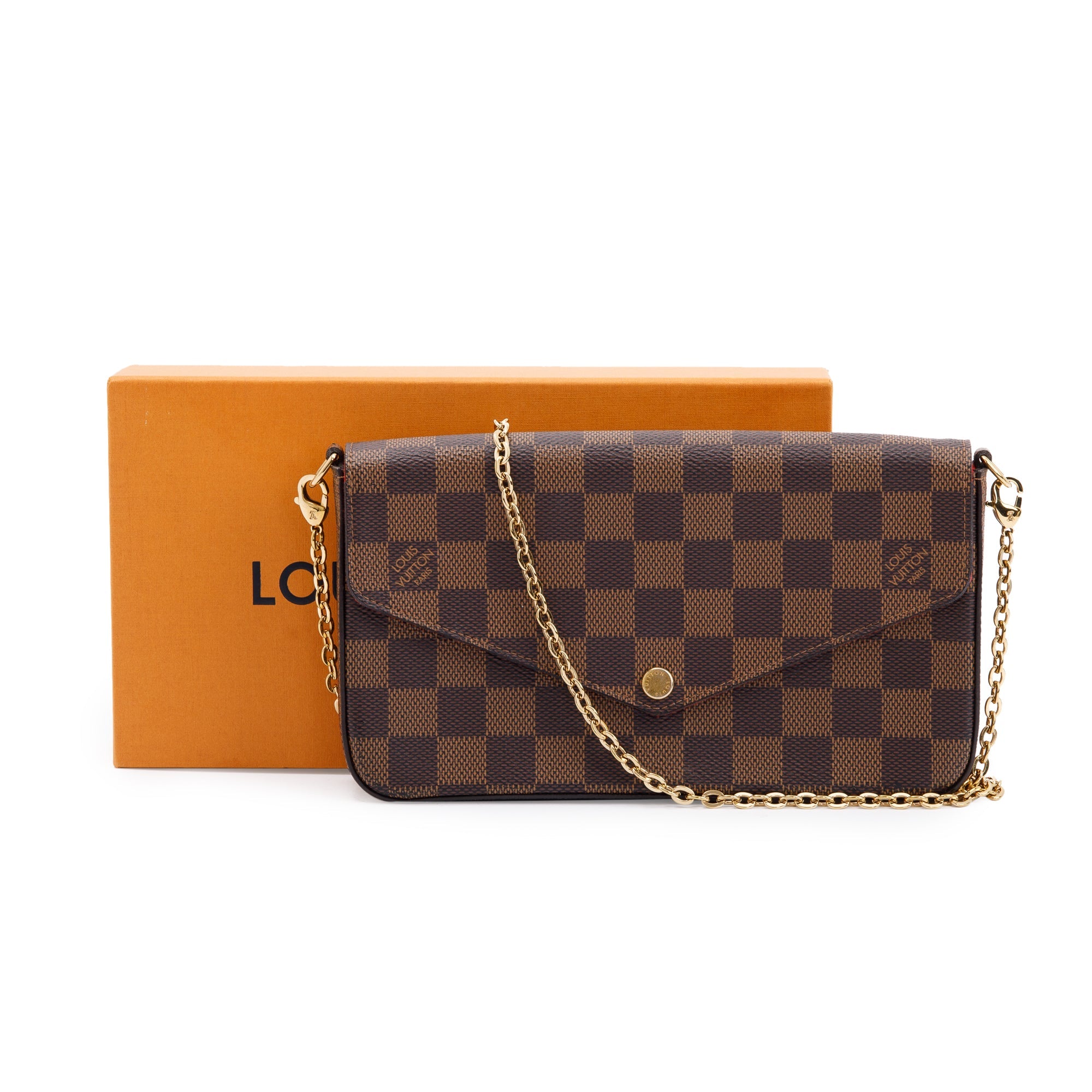 Louis Vuitton Damier Ebene Felicie Pochette Bag w/ Box & Inserts