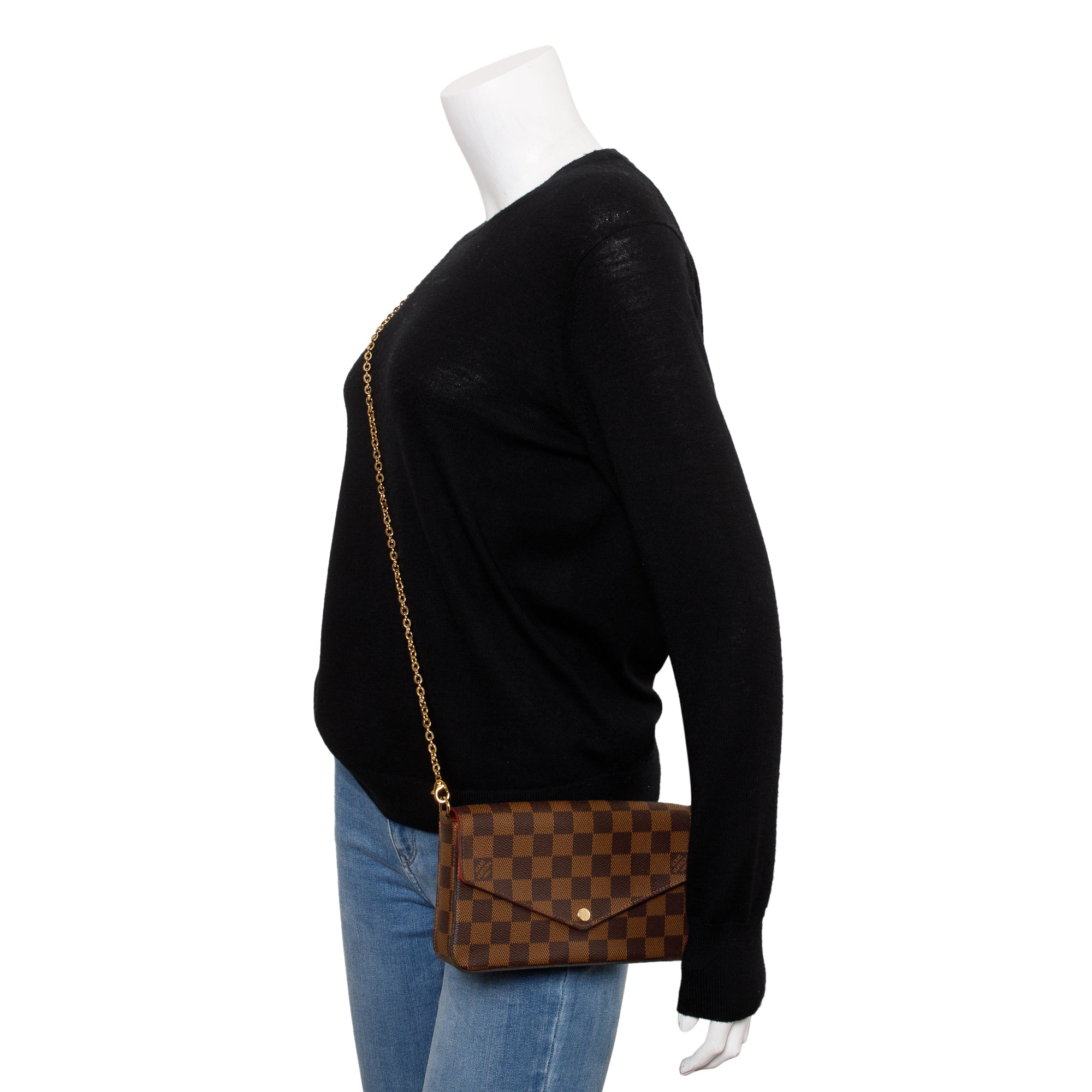 Louis Vuitton Damier Ebene Felicie Pochette w/ Inserts, Box & Receipt