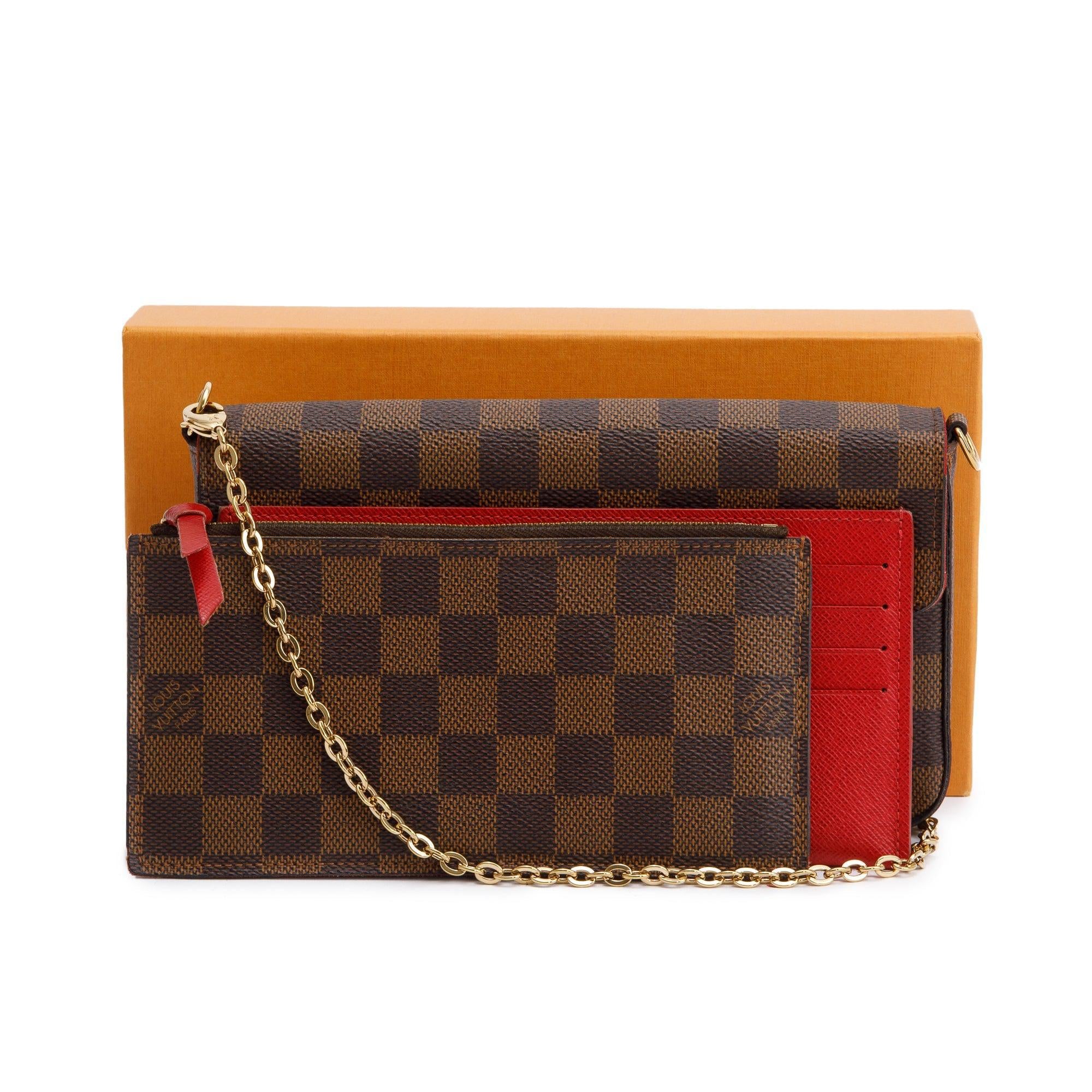 Louis Vuitton Damier Ebene Felicie Pochette w/ Inserts, Box & Receipt