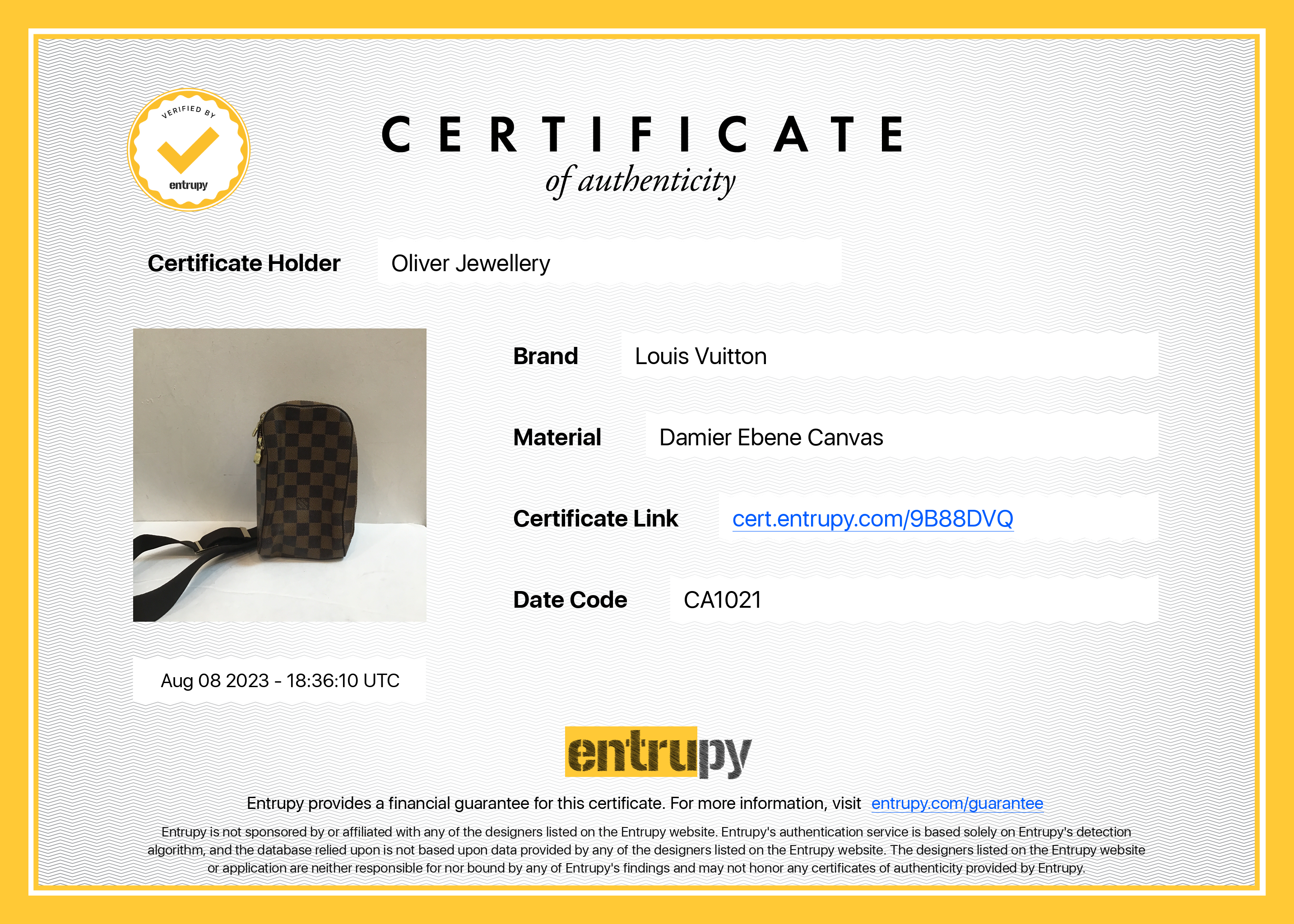 Louis Vuitton Damier Ebene Geronimos Waist Bag