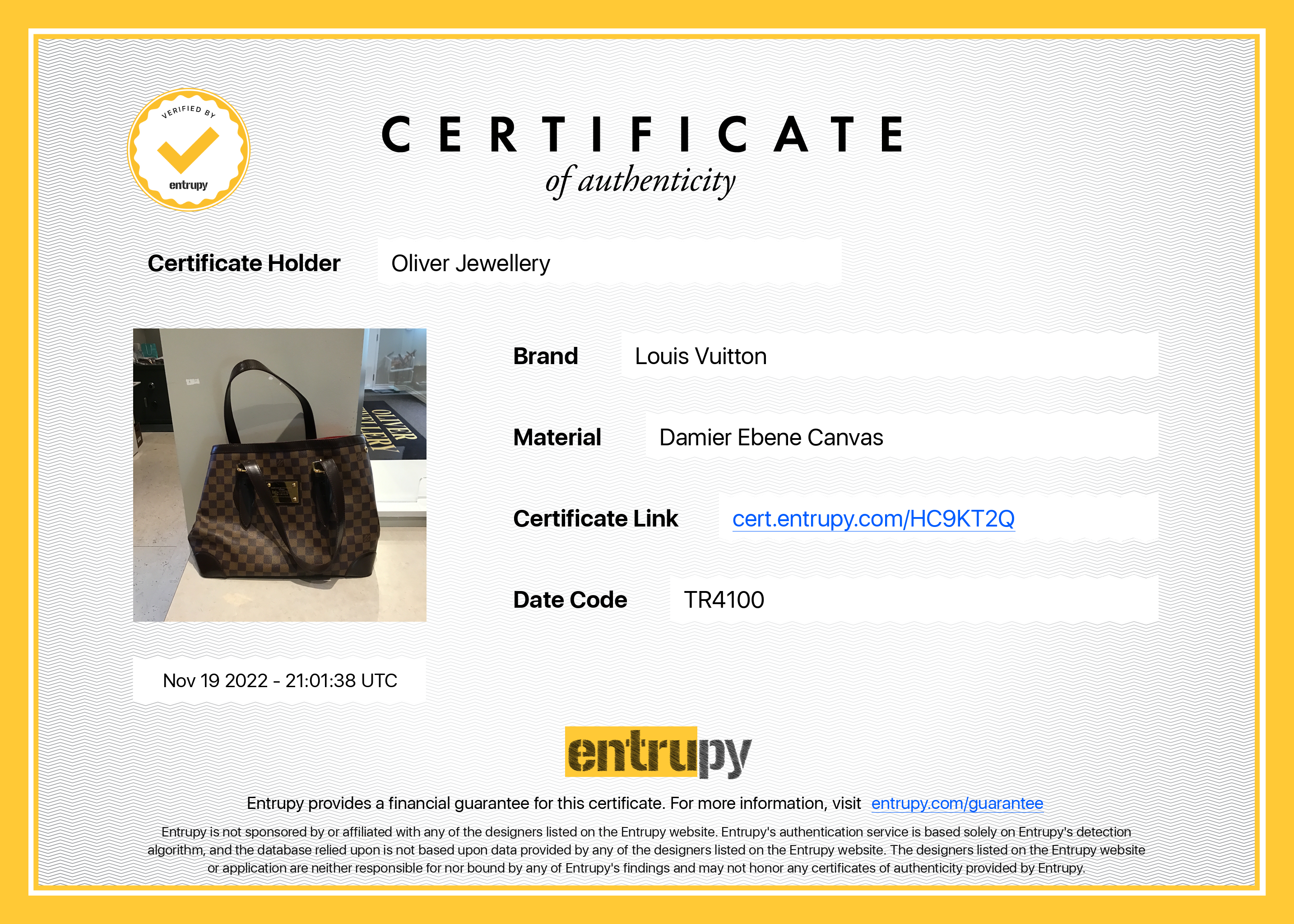 Louis Vuitton Damier Ebene Hampstead MM