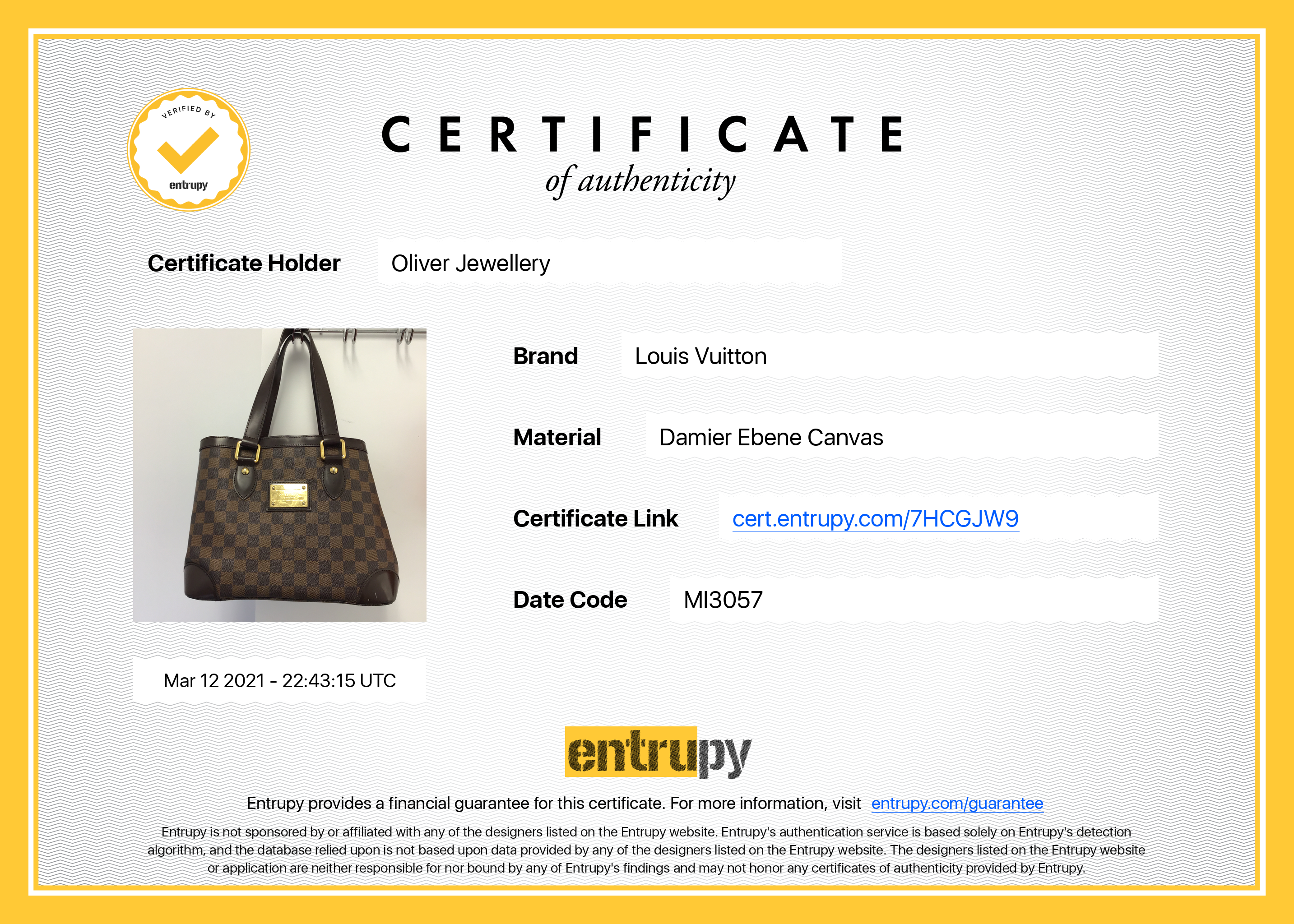 Louis Vuitton Damier Ebene Hampstead PM