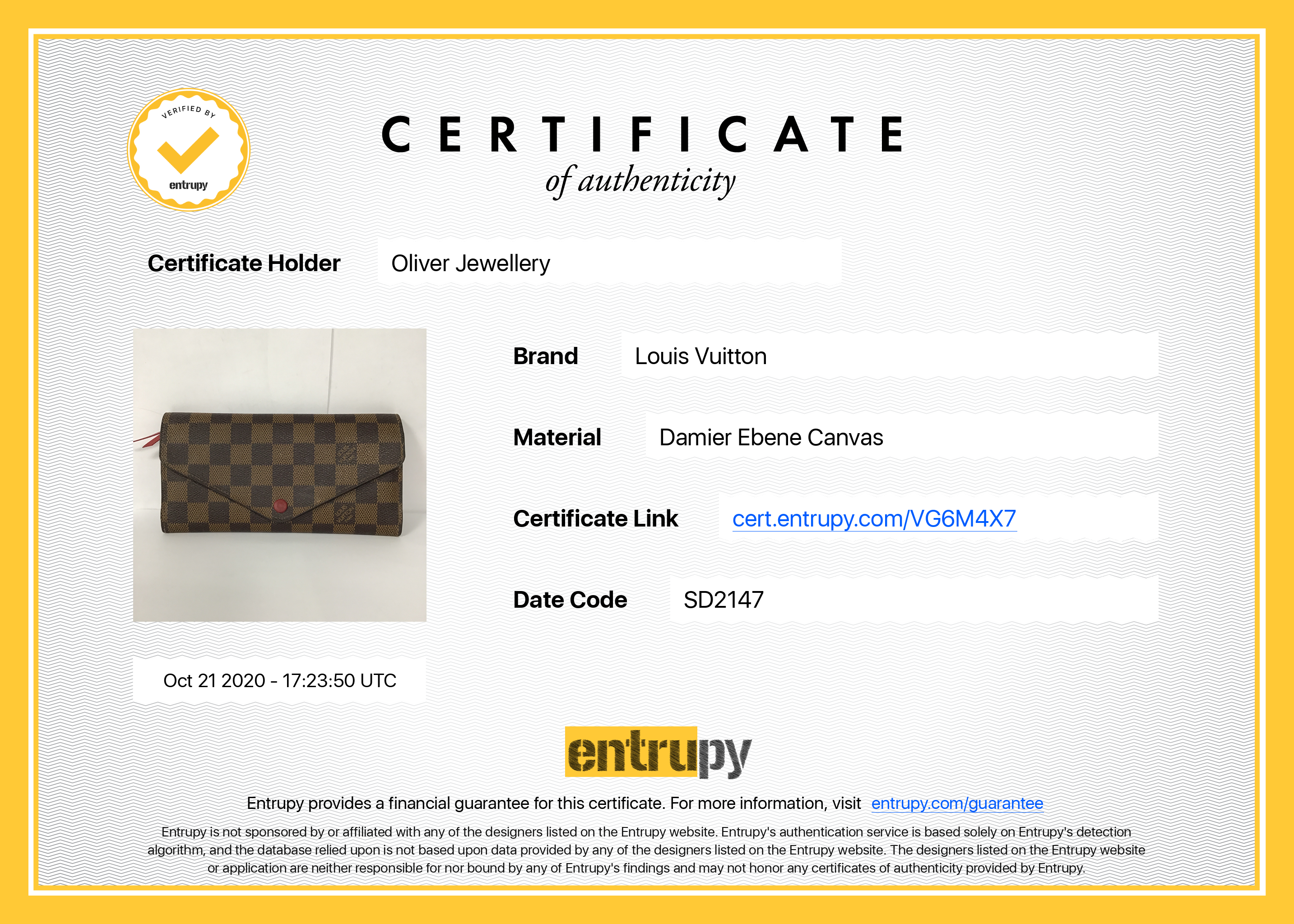 Louis Vuitton Damier Ebene Josephine Wallet