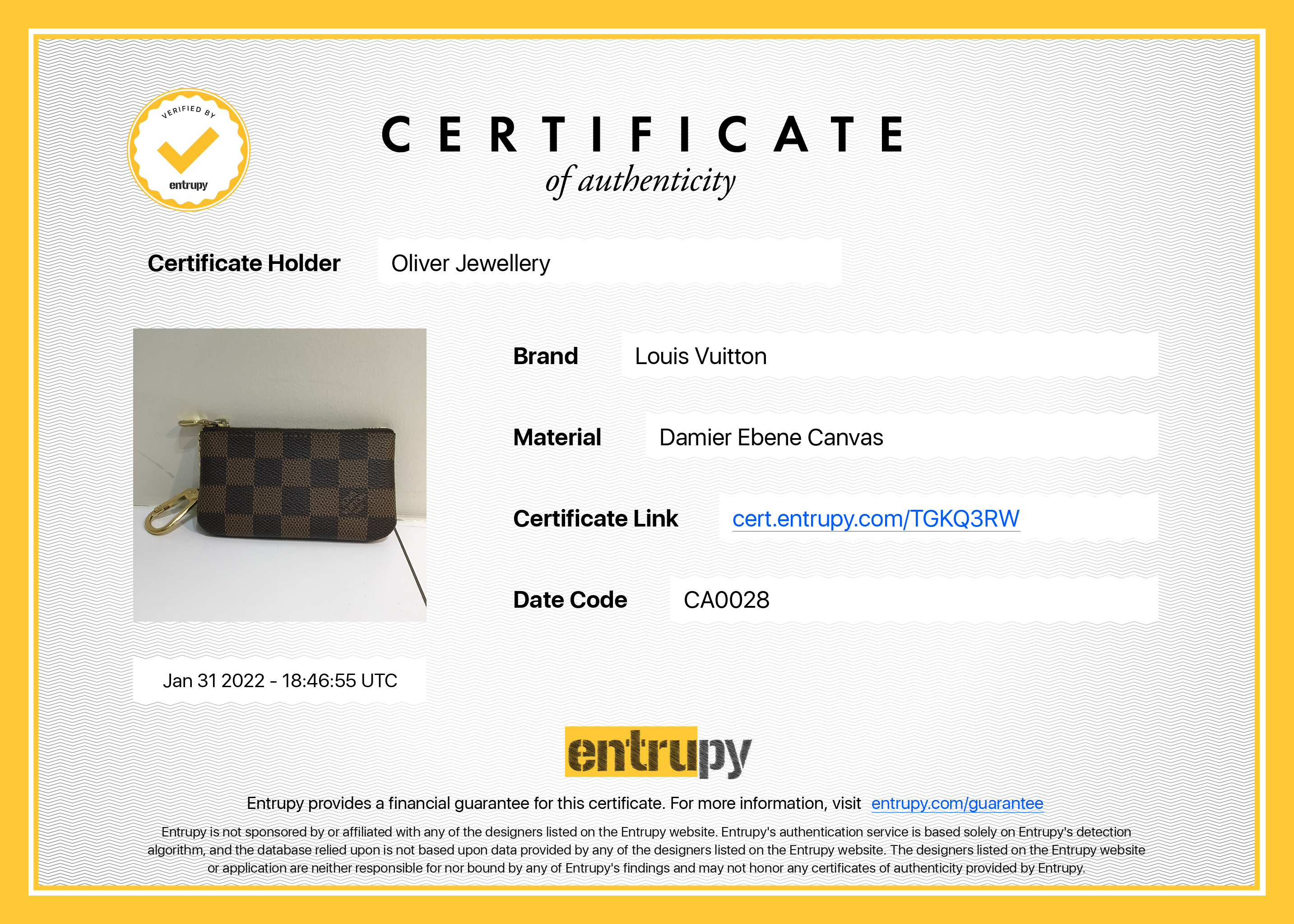 Louis Vuitton Damier Ebene Key Pouch