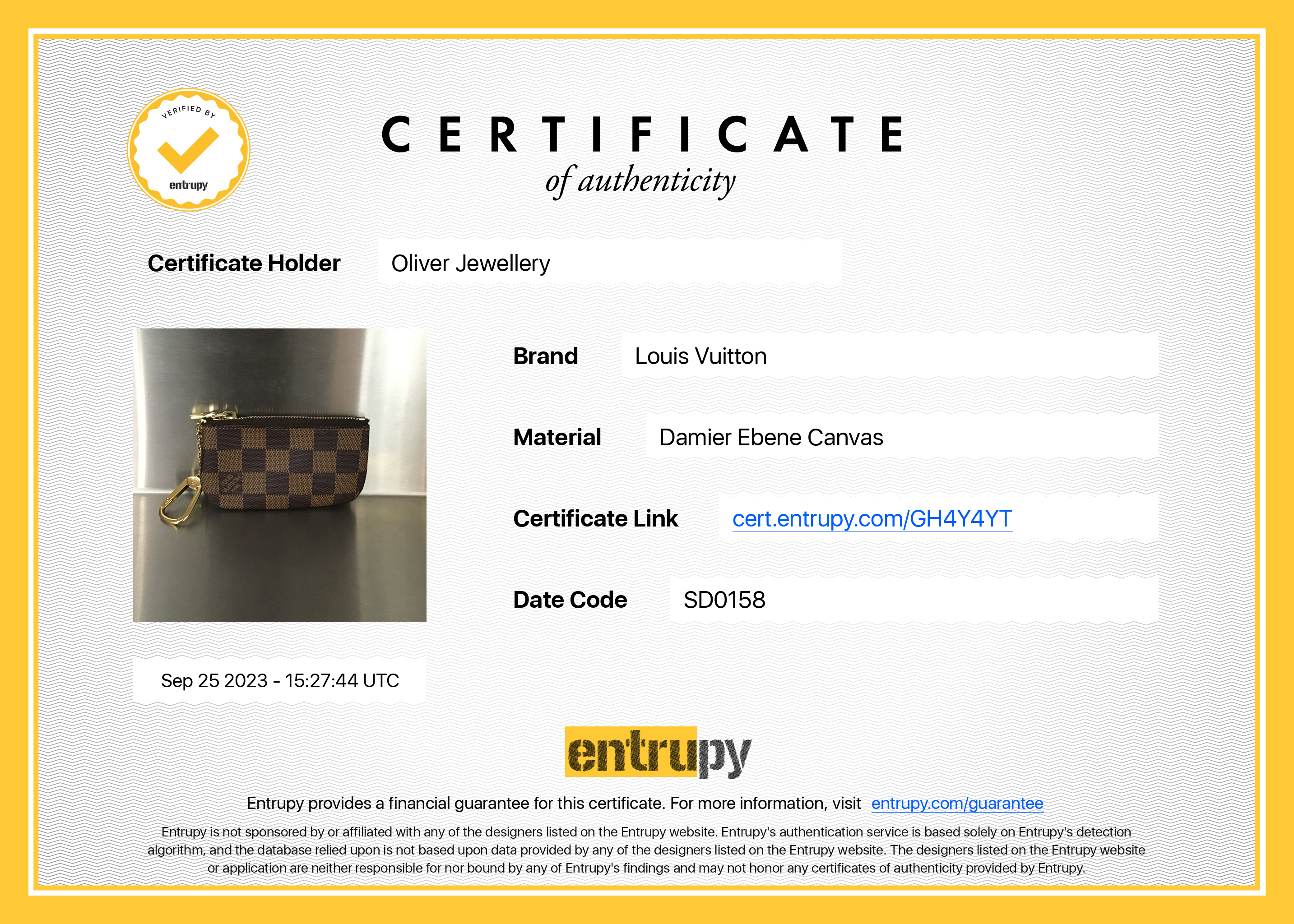 Louis Vuitton Damier Ebene Key Pouch