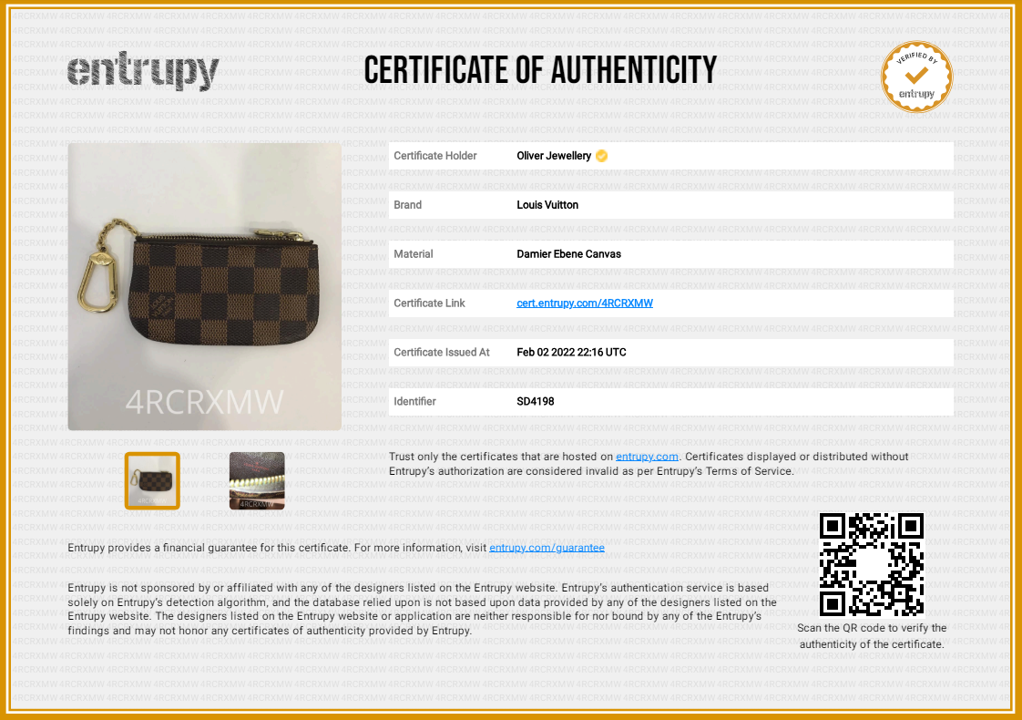 Louis Vuitton Damier Ebene Key Pouch w/ Box