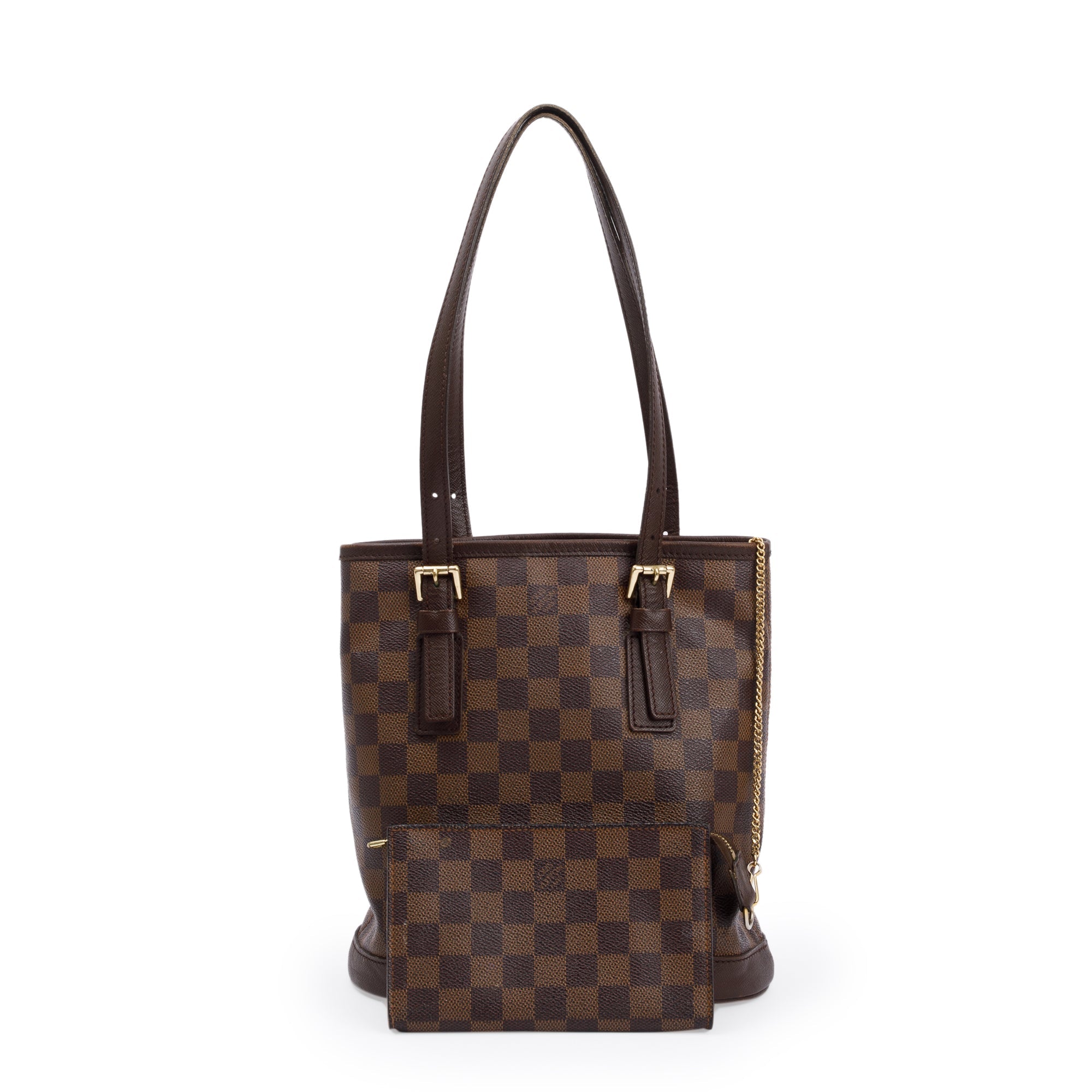 Louis Vuitton Damier Ebene Marais Bucket Bag w/ Pouch