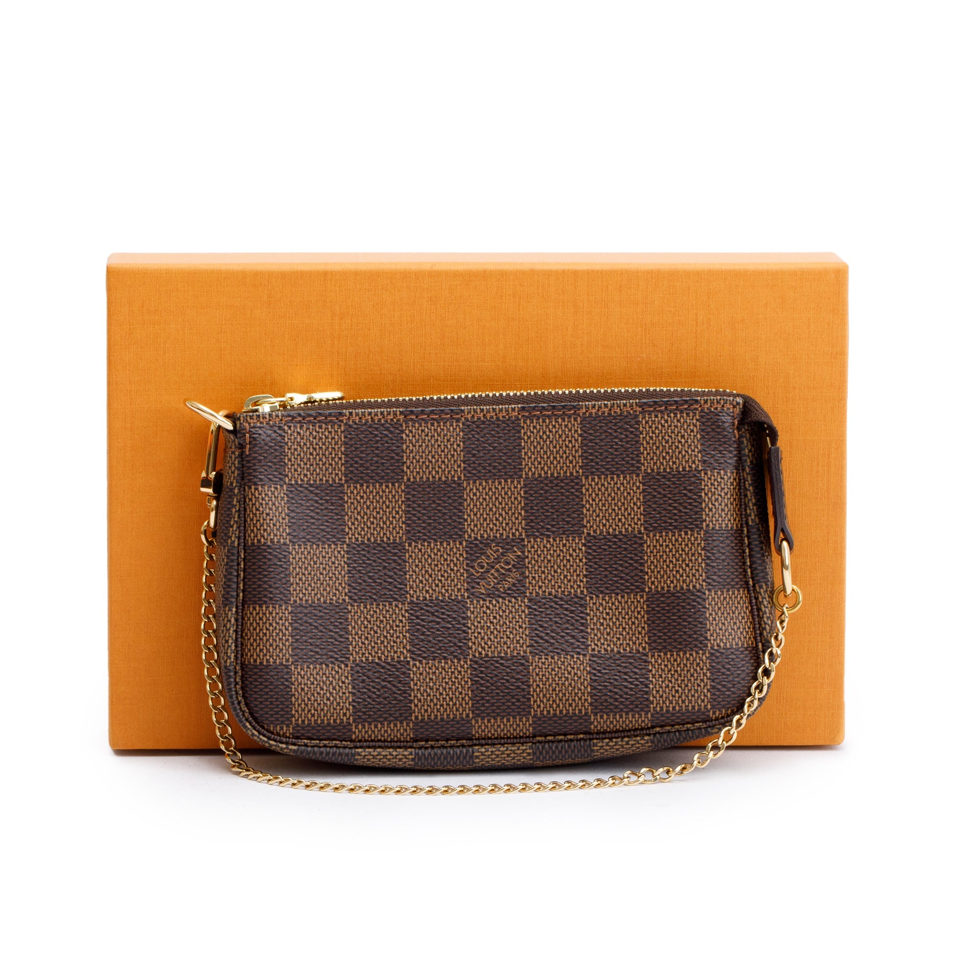 Louis Vuitton Damier Ebene Mini Pochette Accessories w Box & Receipt