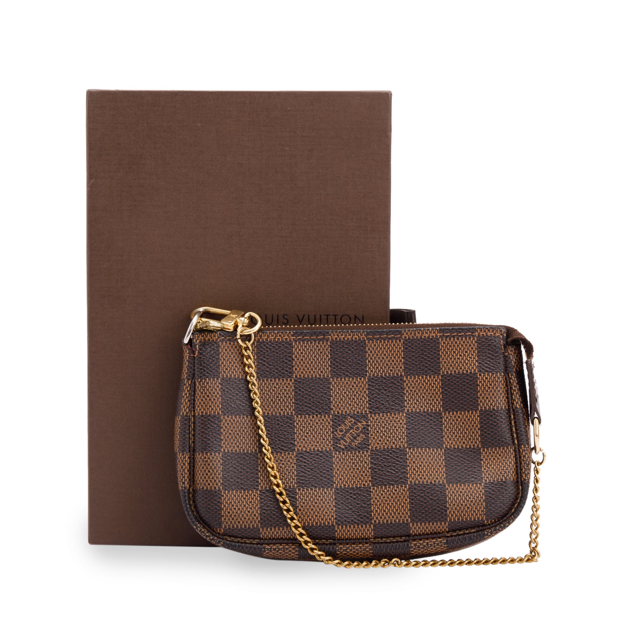 Louis Vuitton Damier Ebene Mini Pochette Accessories w/ Box