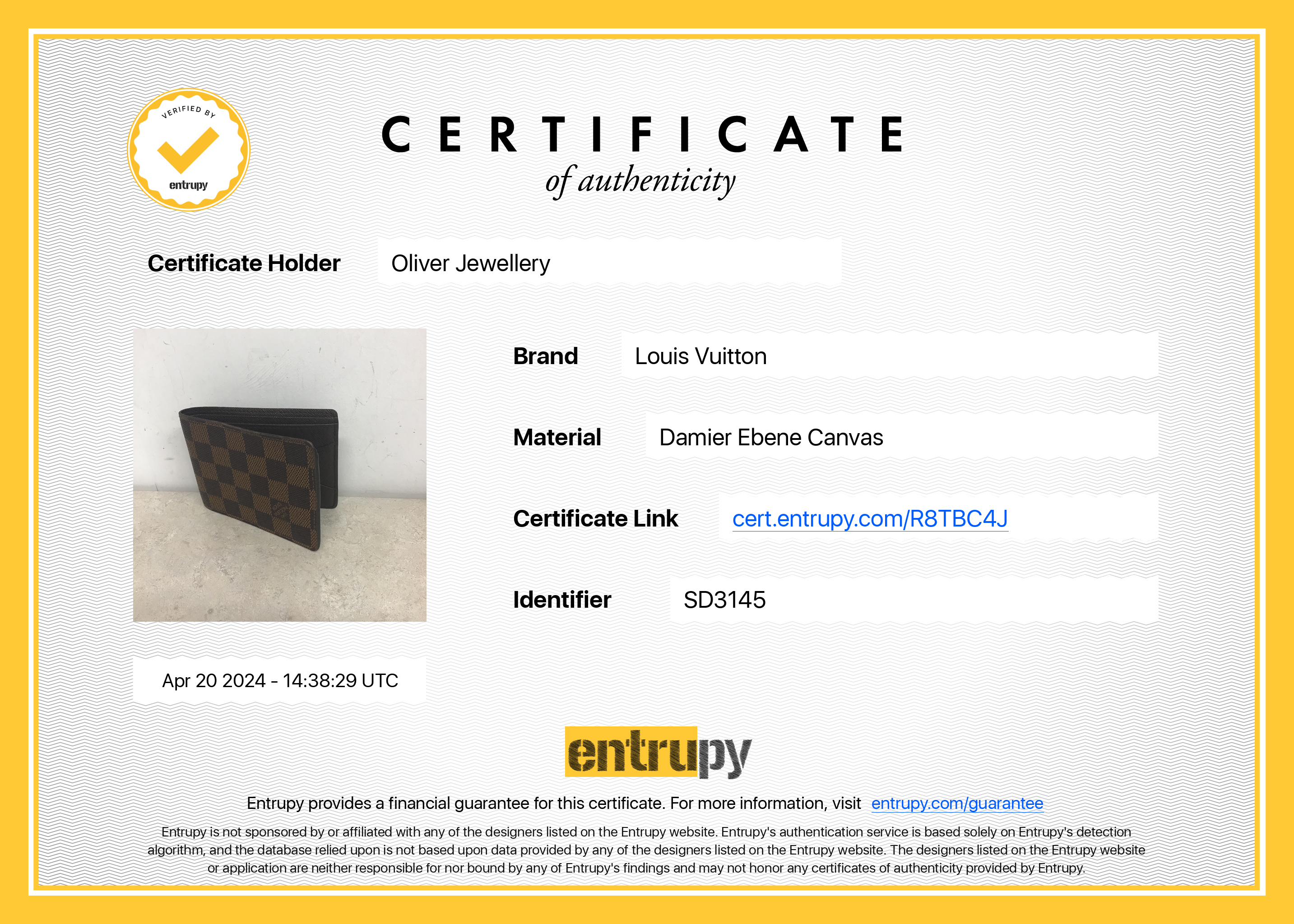 Louis Vuitton Damier Ebene Multiple Wallet