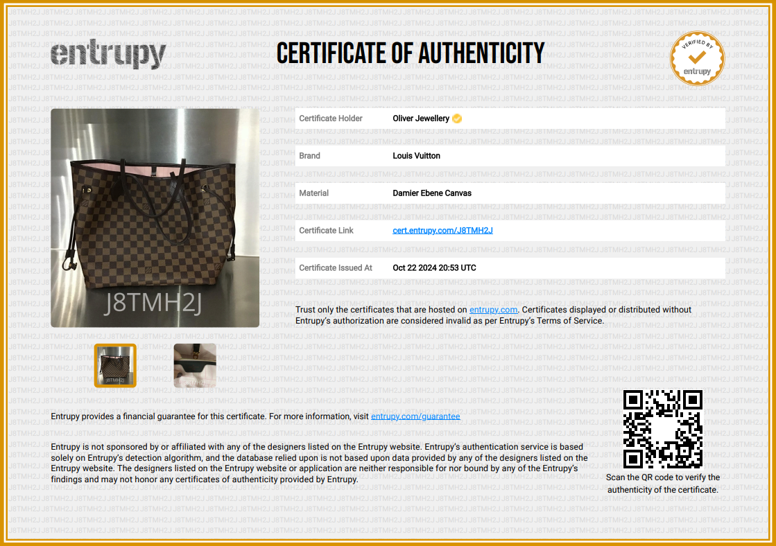 Louis Vuitton Damier Ebene Neverfull MM w/ Box & Receipt