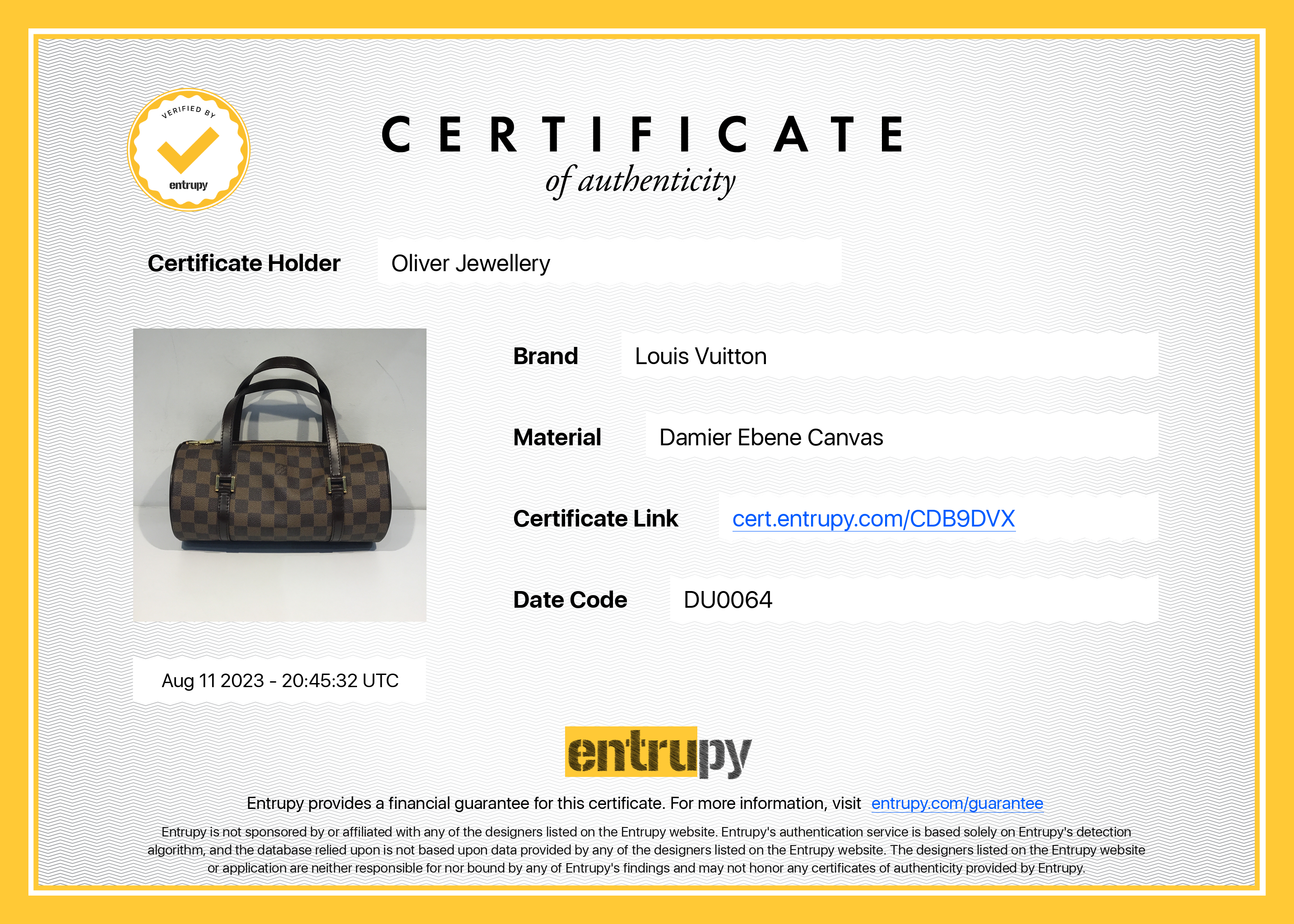 Papillon damier louis vuitton online