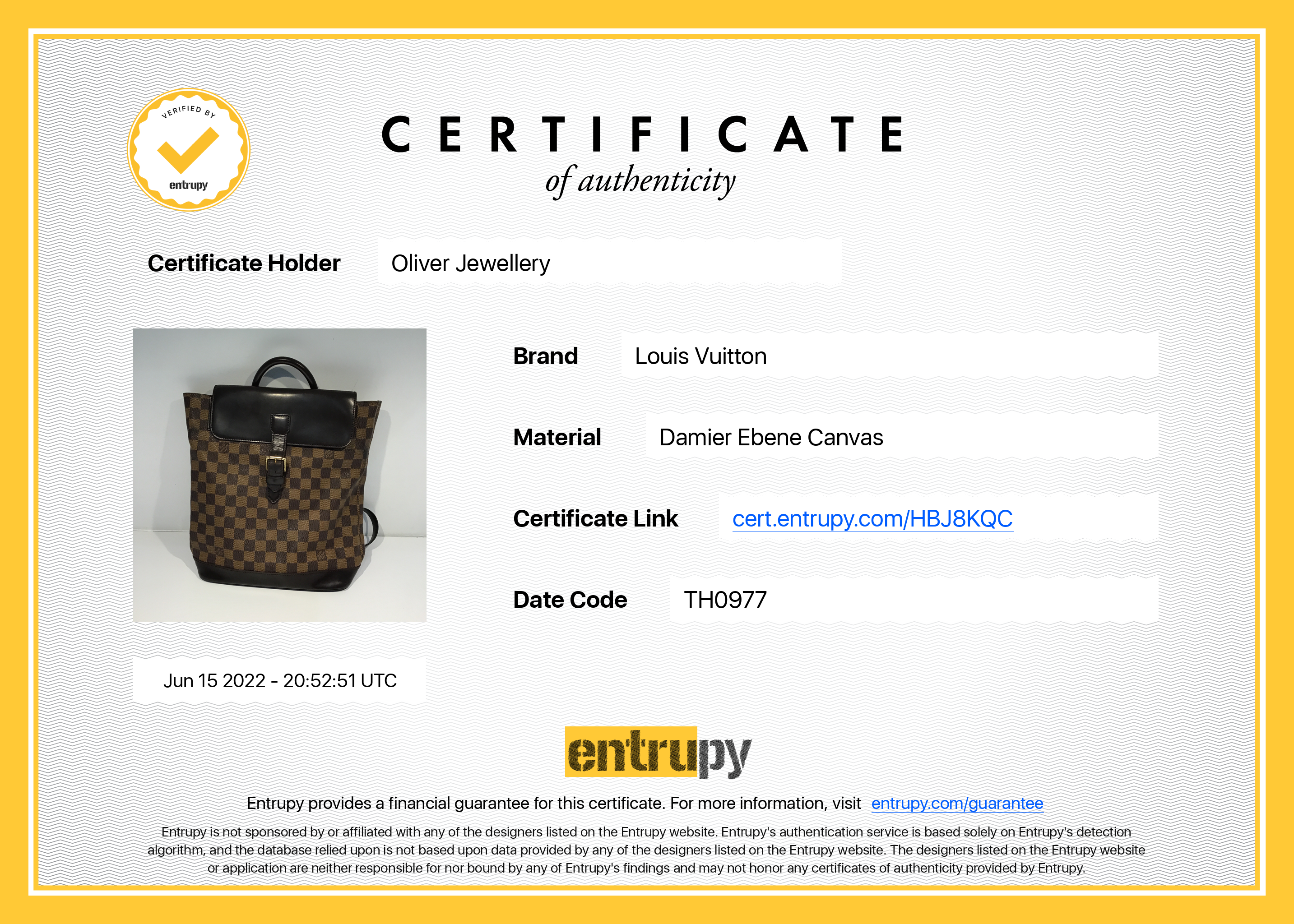 Louis Vuitton Damier Ebene Soho Backpack