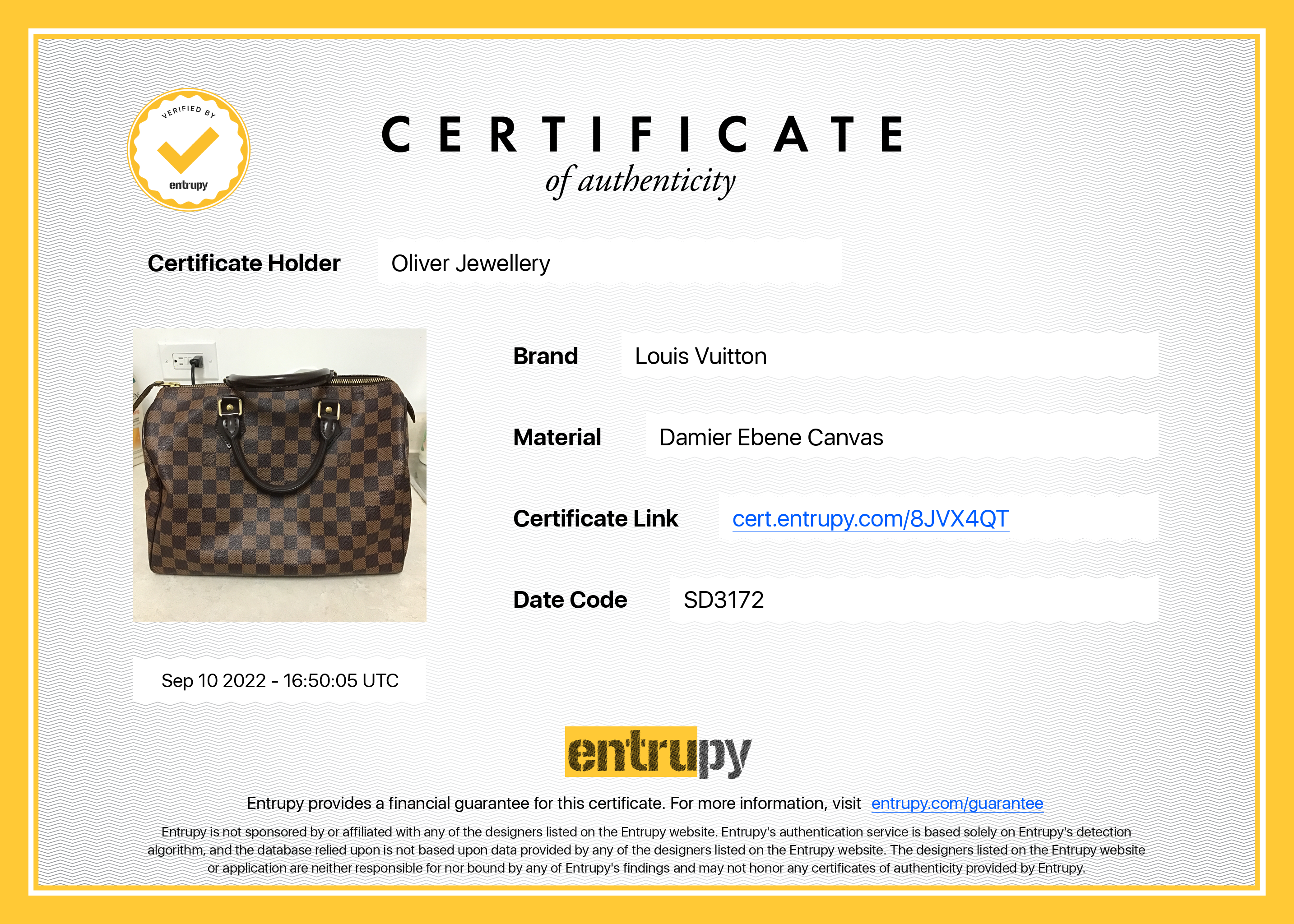 Louis Vuitton Damier Ebene Speedy 30