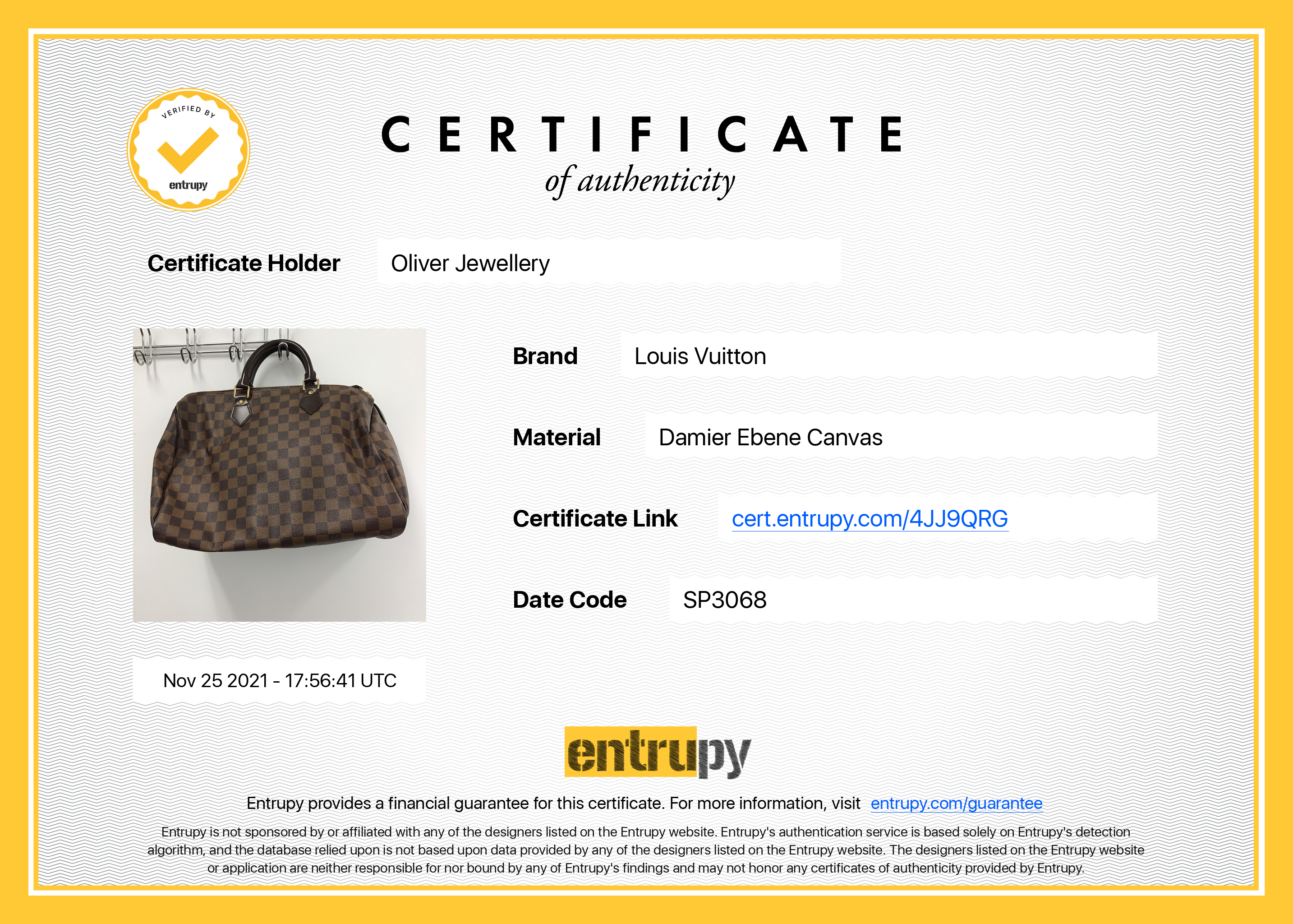 Louis Vuitton Damier Ebene Speedy 35
