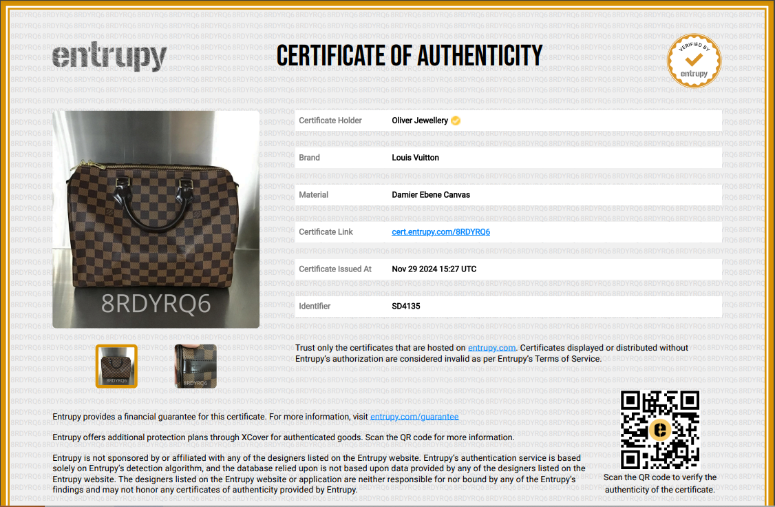 Louis Vuitton Damier Ebene Speedy Bandouliere 30 w/ Strap