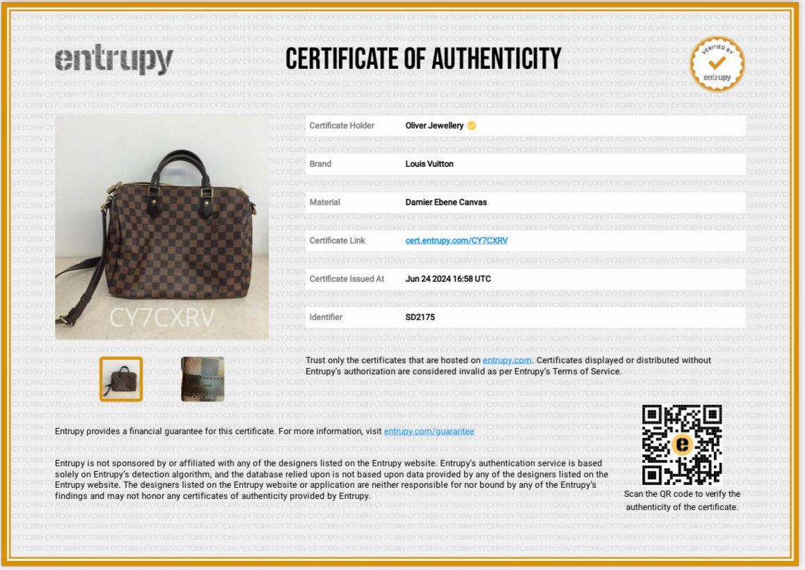 Louis Vuitton Damier Ebene Speedy Bandouliere 30 w/ Strap