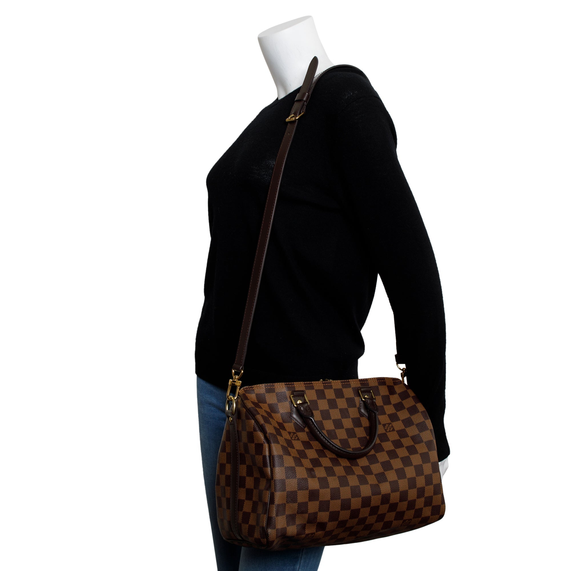 Louis Vuitton Damier Ebene Speedy Bandouliere 30 w/ Strap