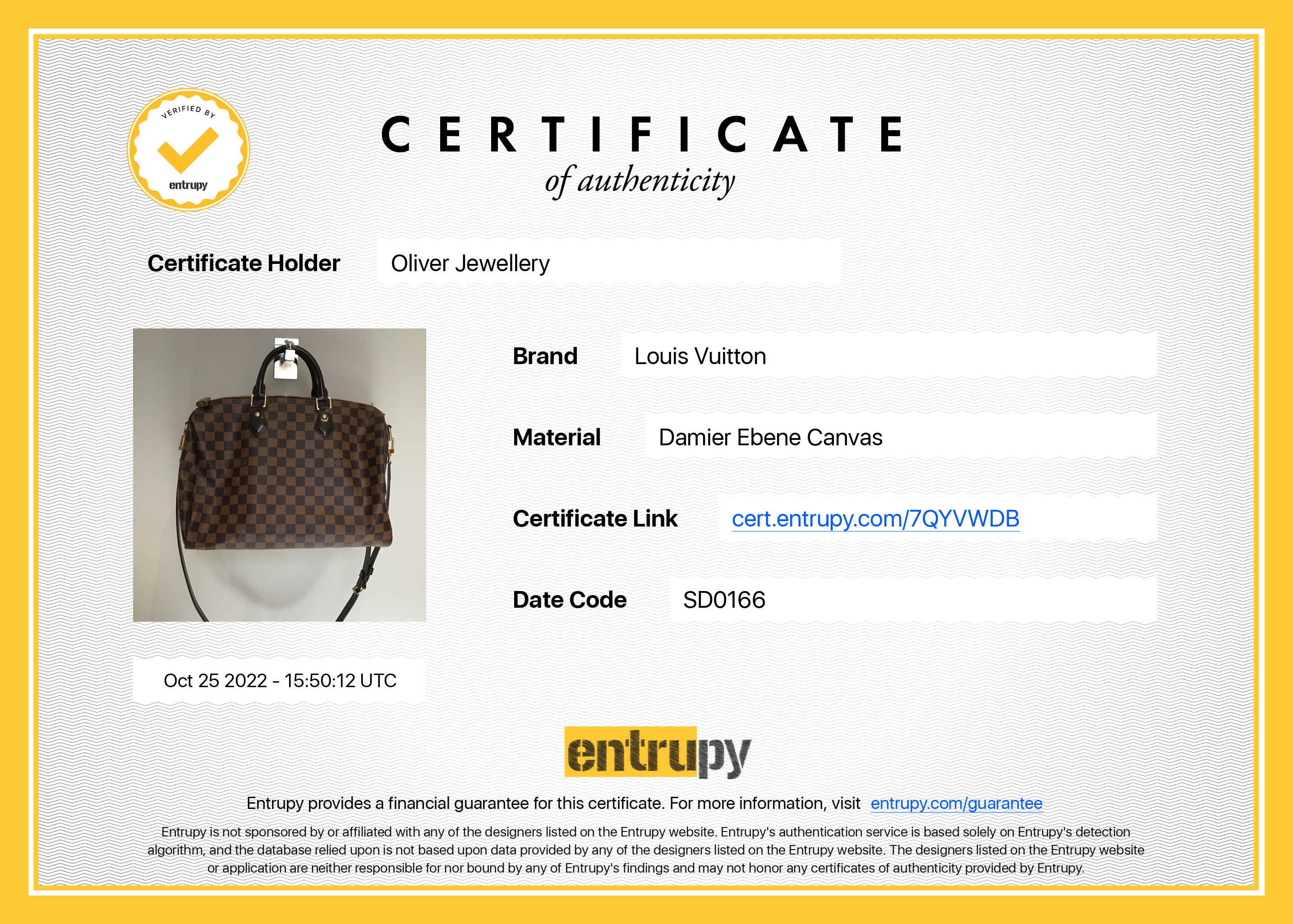 Louis Vuitton Damier Ebene Speedy Bandouliere 35
