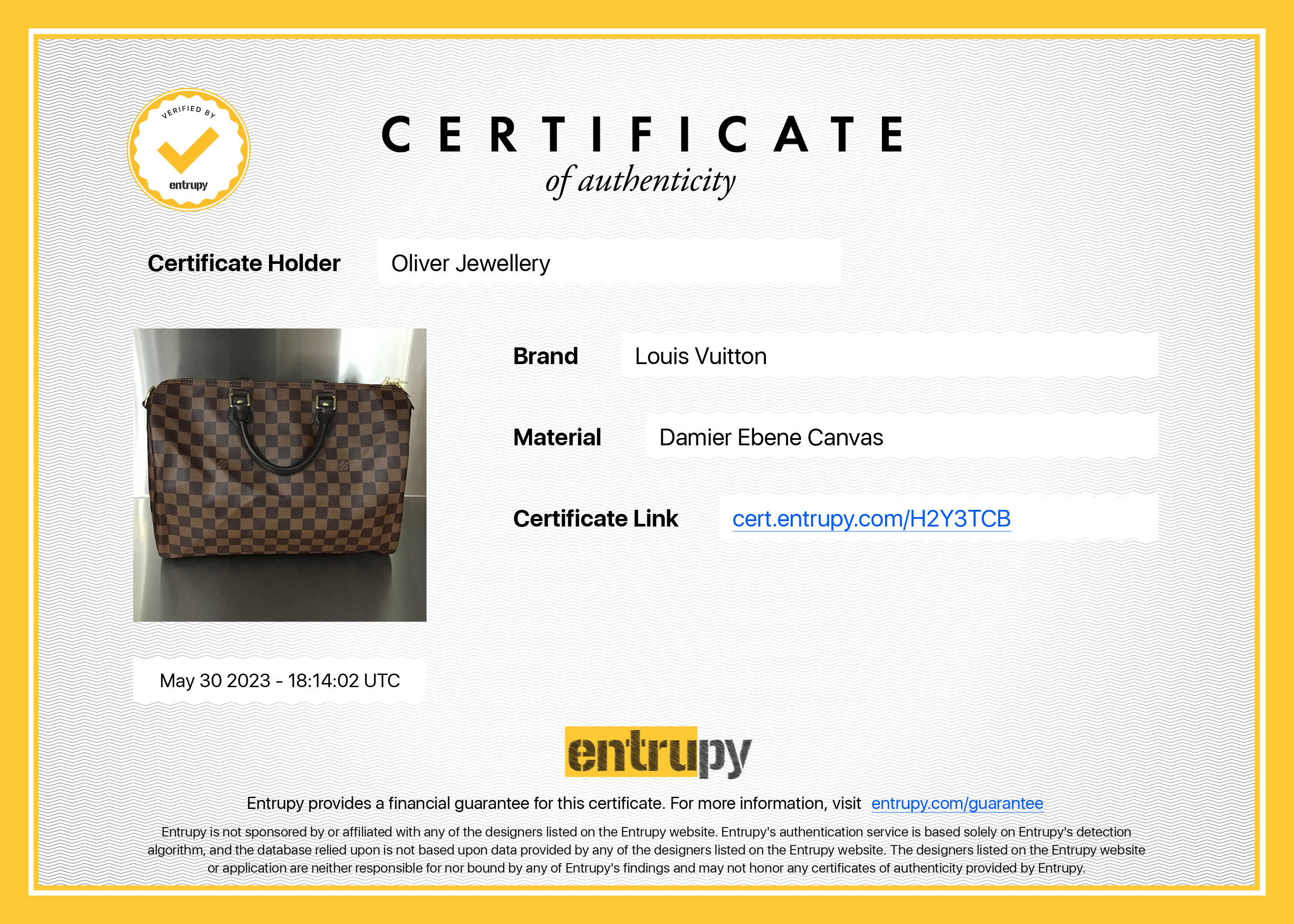 Louis Vuitton Damier Ebene Speedy Bandouliere 35 w/ Box