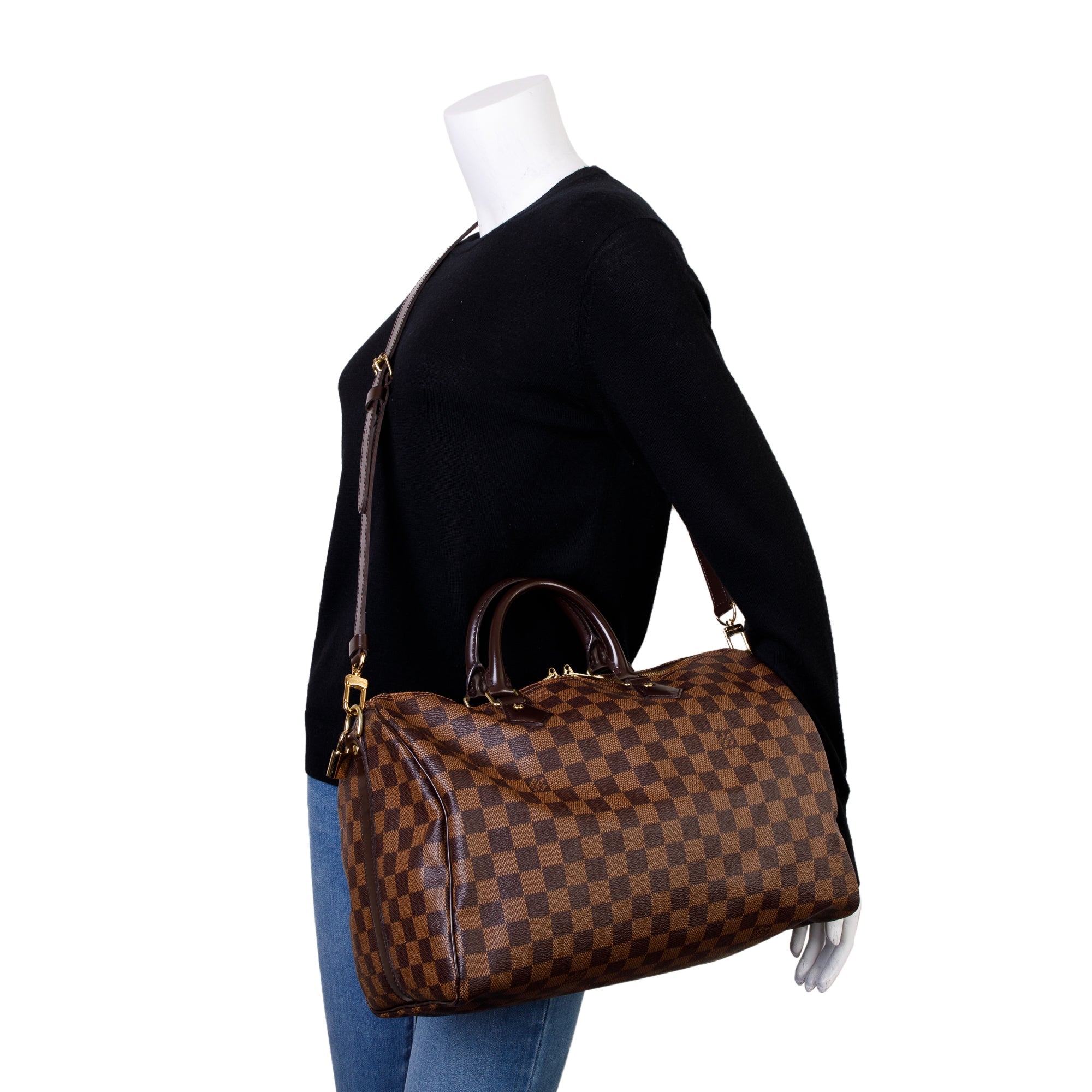 Louis Vuitton Damier Ebene Speedy Bandouliere 35 w/ Box & Receipt