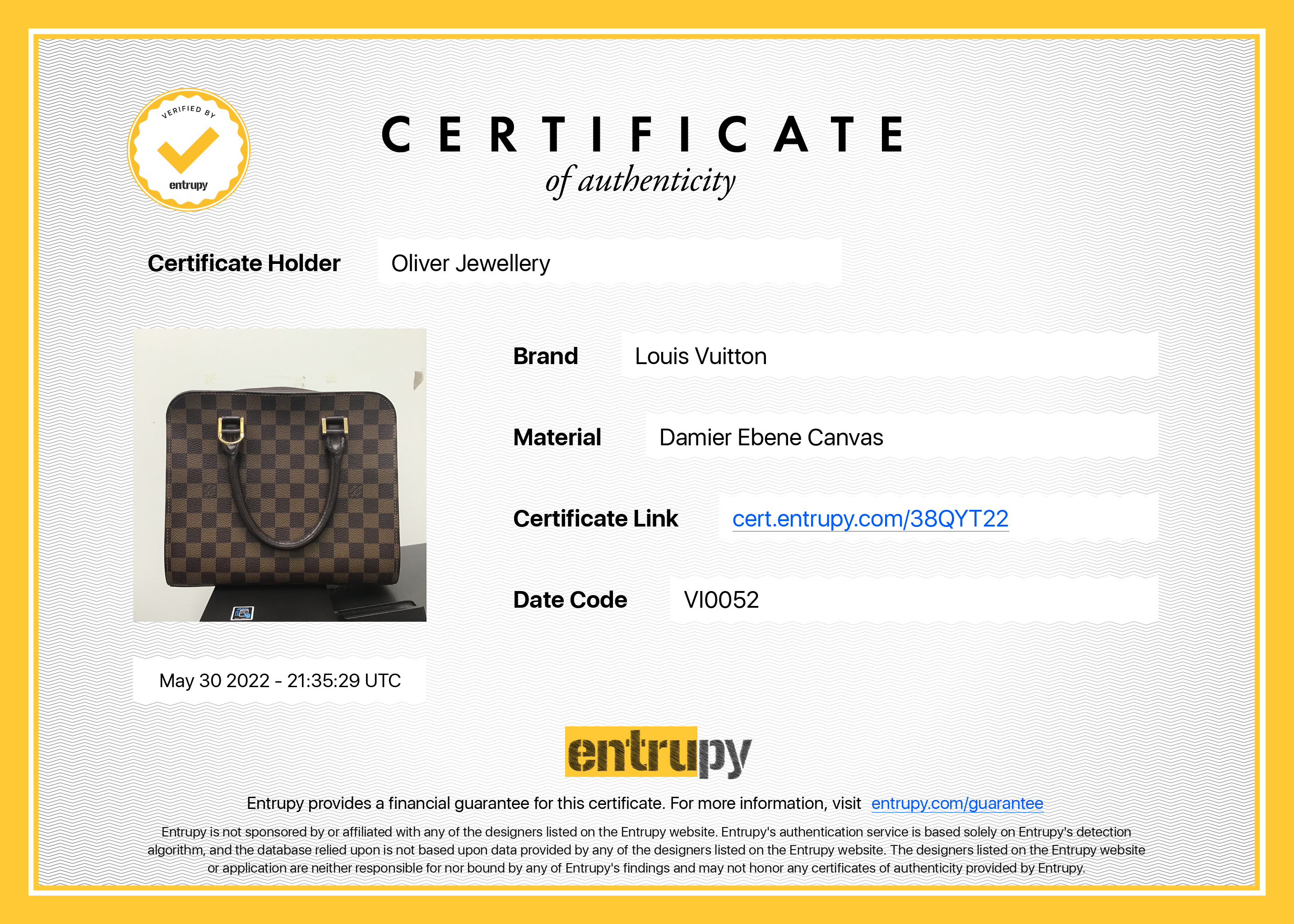 Louis Vuitton Damier Ebene Triana Bag