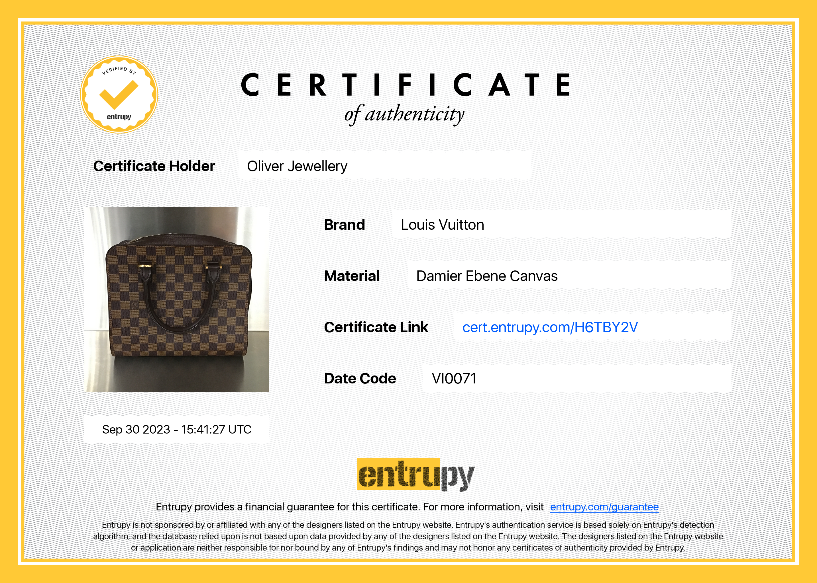 Louis Vuitton Damier Ebene Triana PM