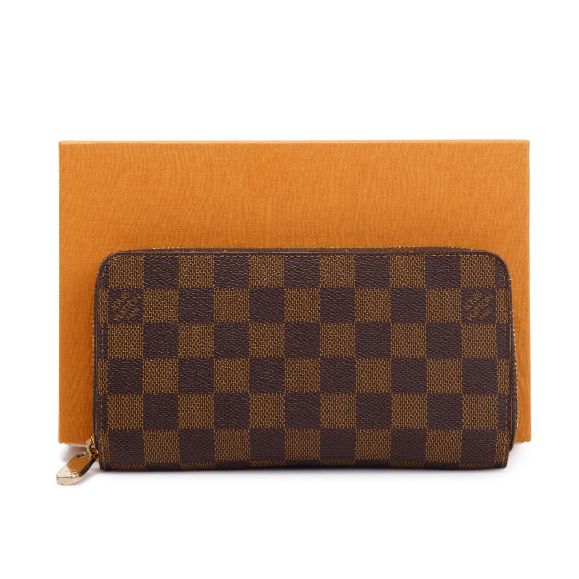 Louis Vuitton Damier Ebene Zippy Wallet w/ Box & Receipt