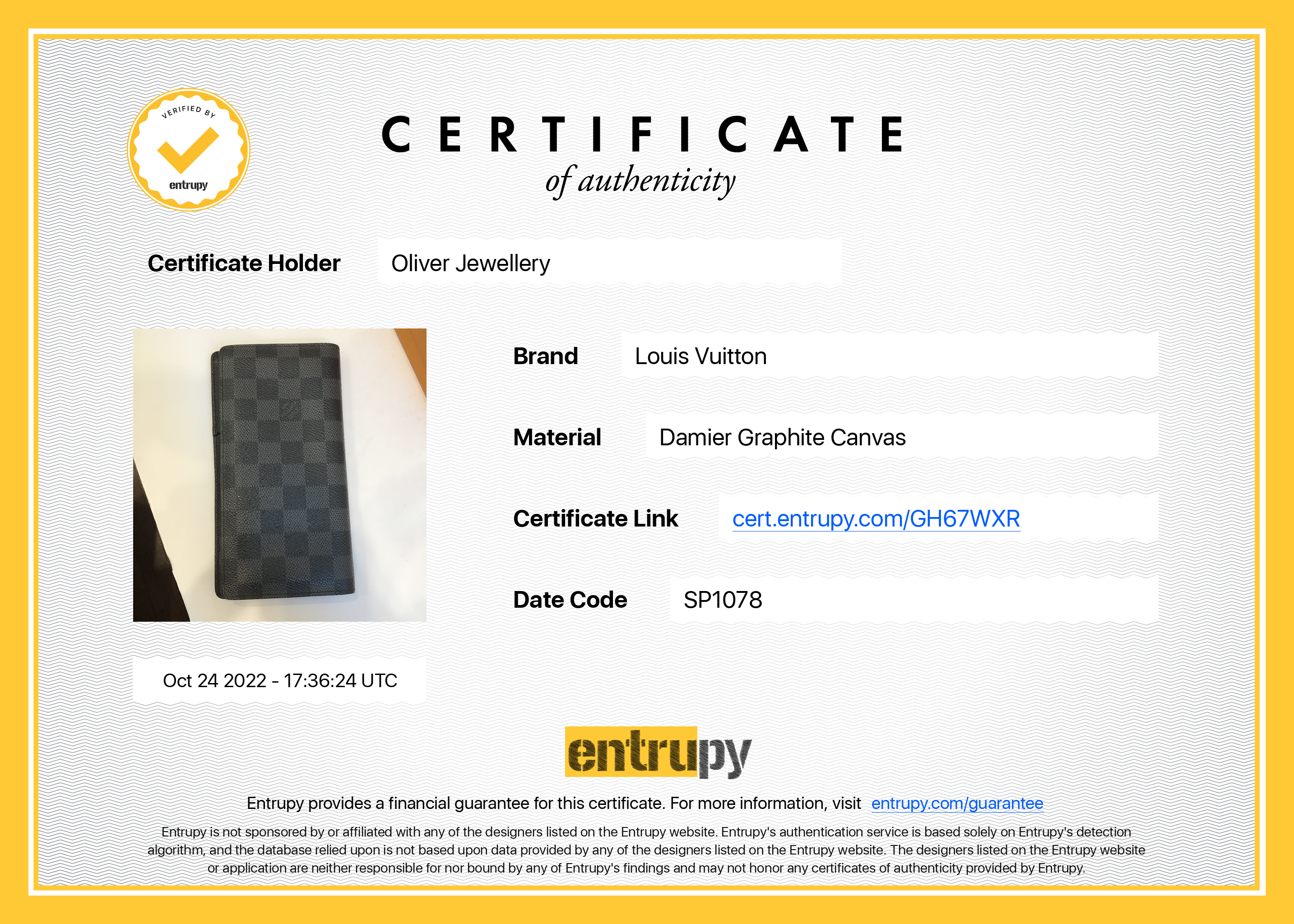 Louis Vuitton Damier Graphite Brazza Wallet