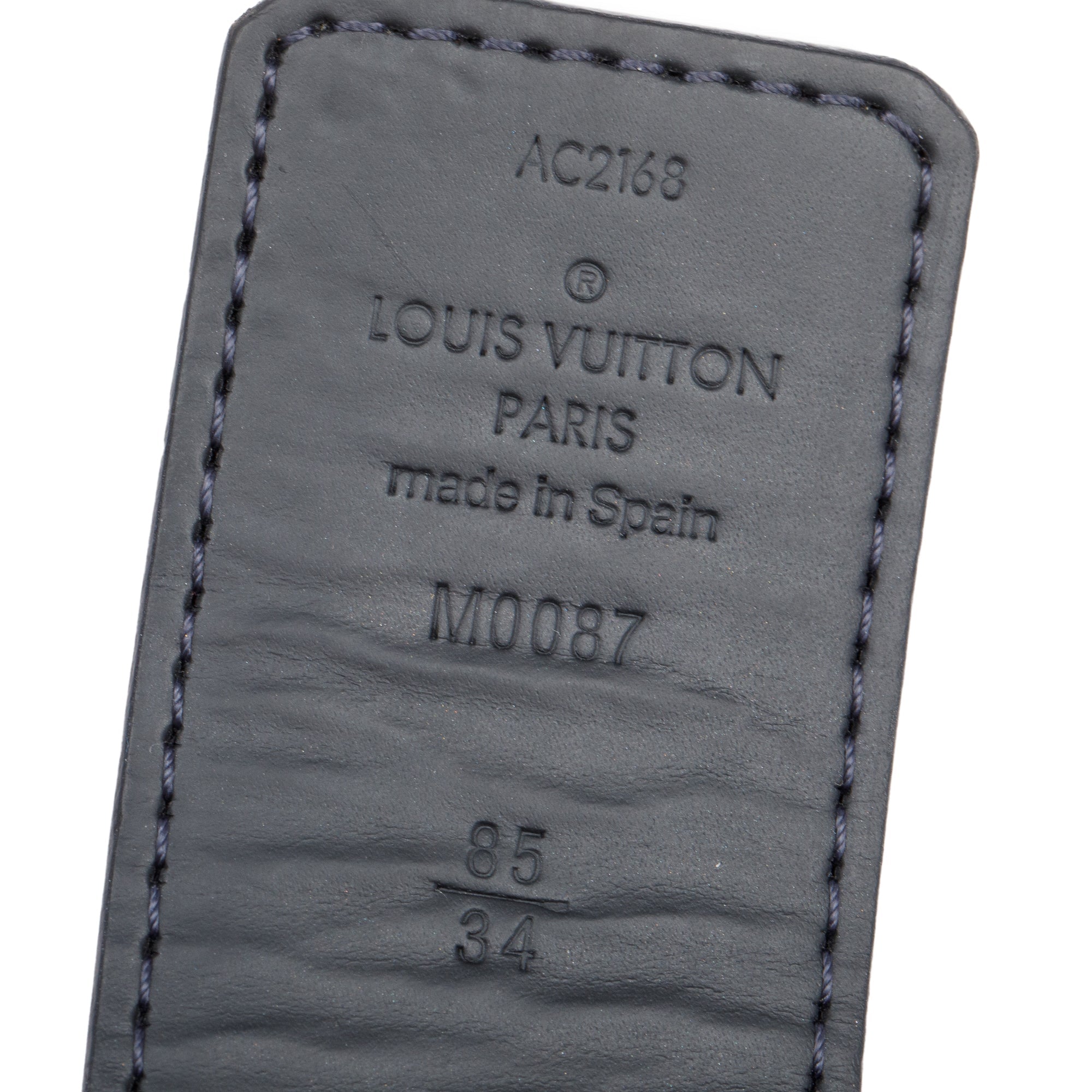 Louis Vuitton Damier Graphite Canvas & Black Leather LV Initials 40 MM Reversible Belt 85 34