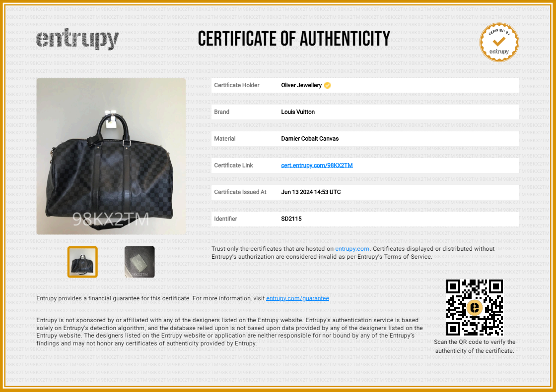 Louis Vuitton Damier Graphite Keepall Bandouliere 45 w/ Box & Receipt