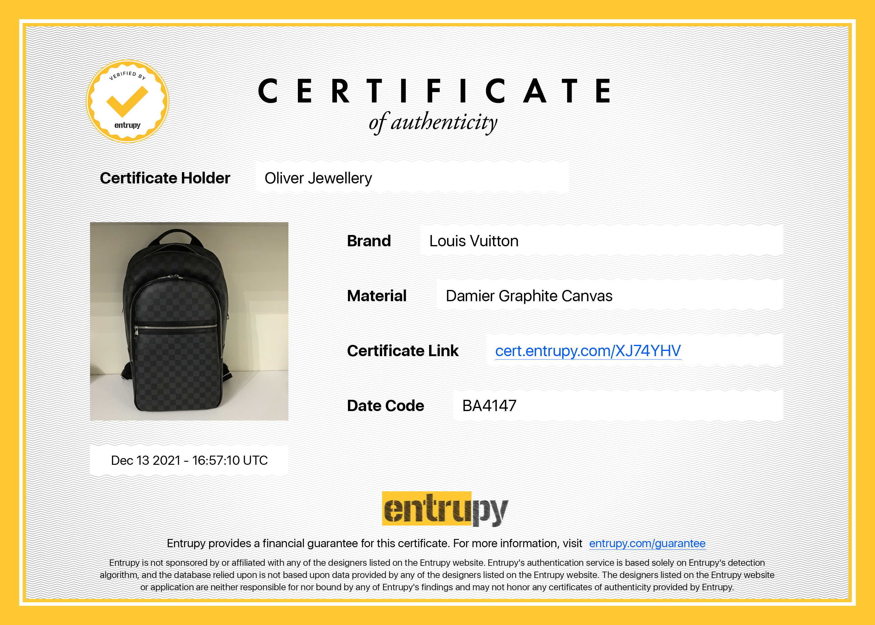 Louis Vuitton Damier Graphite Michael Backpack