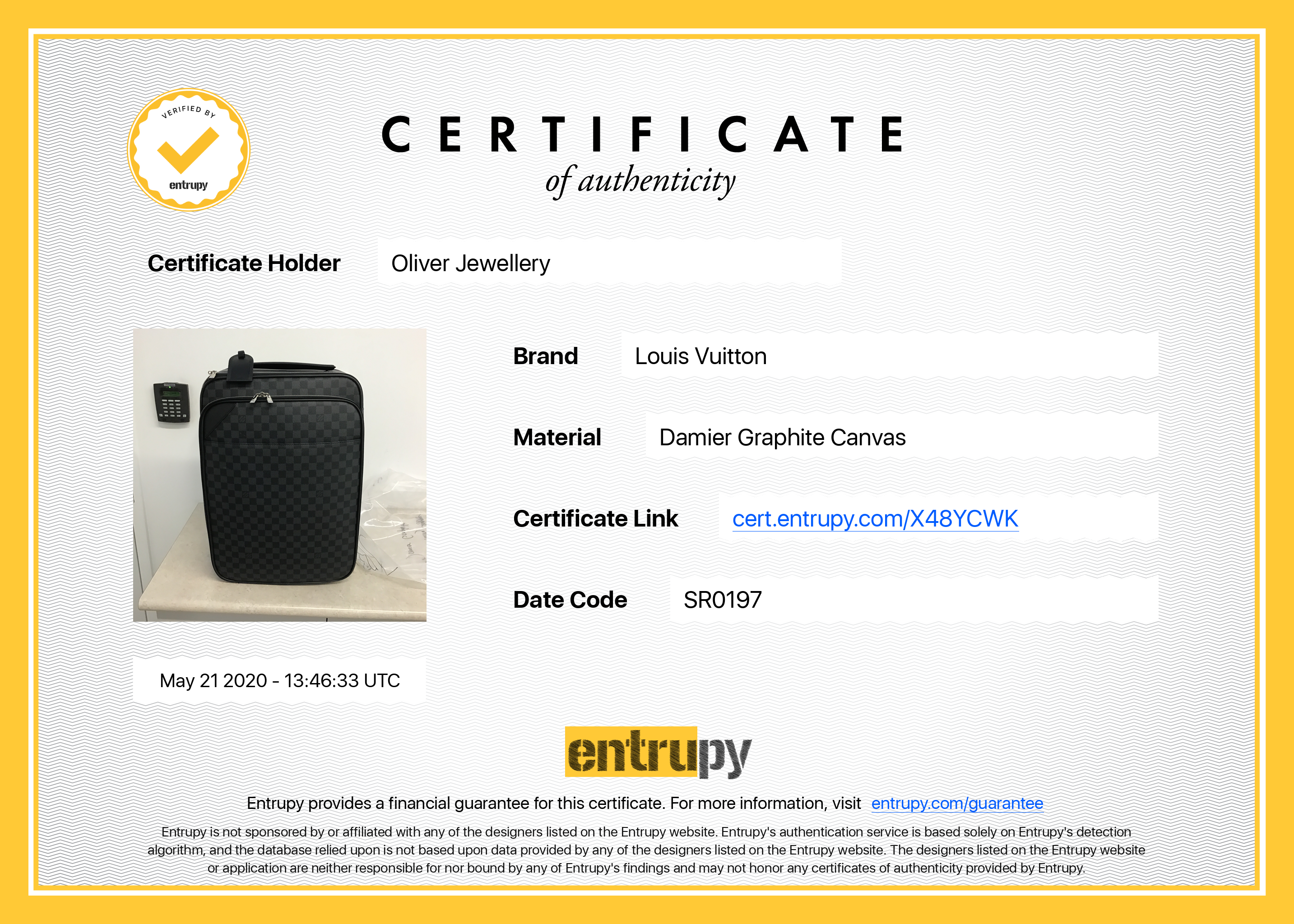 Louis Vuitton Damier Graphite Pegase Legere Business 55