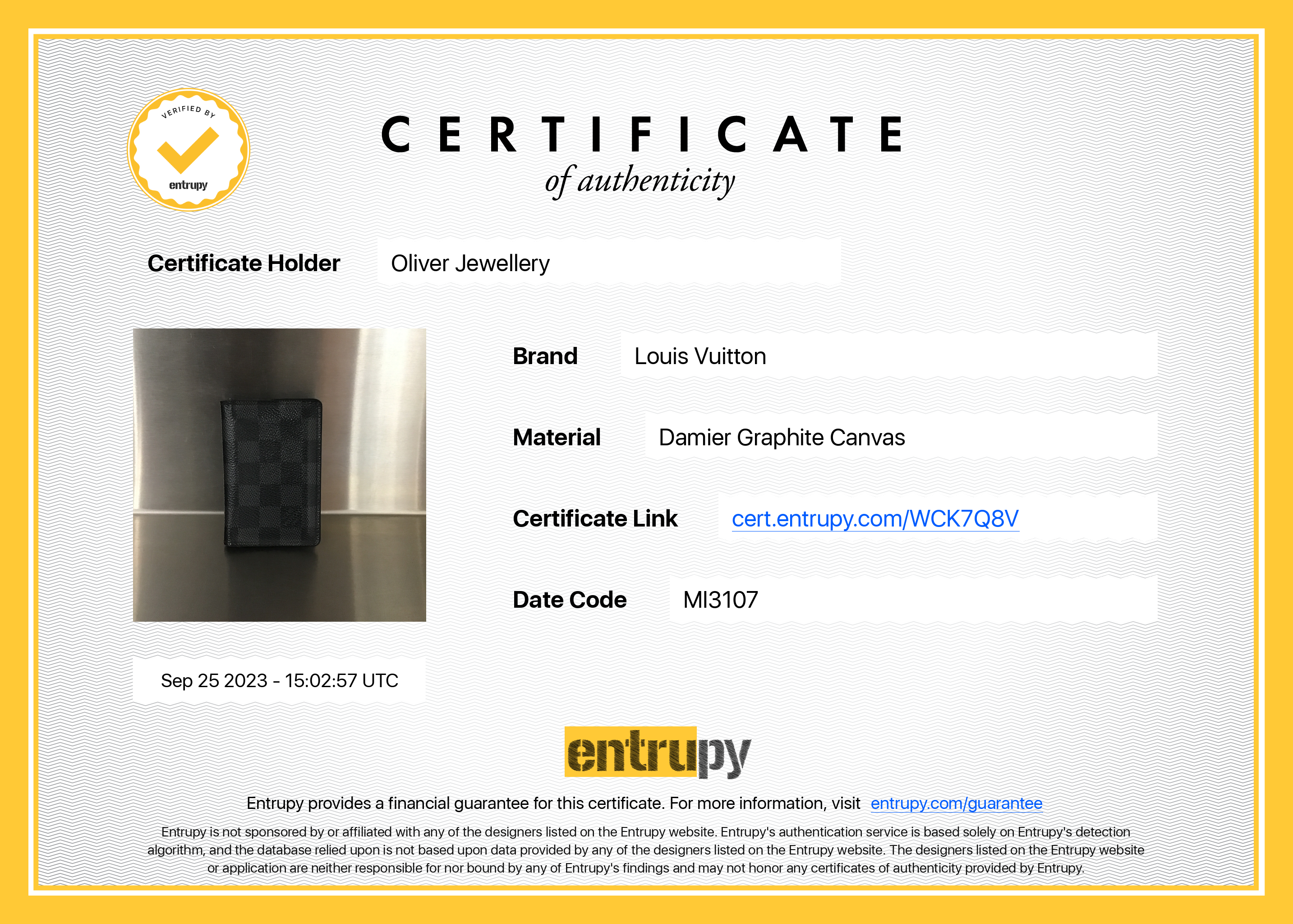 Louis Vuitton Damier Graphite Pocket Organizer w/ Box