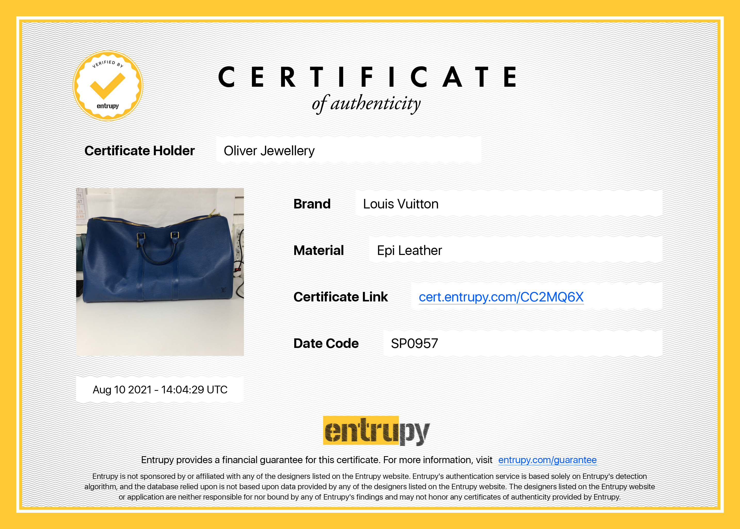 Louis Vuitton Epi Keepall 55