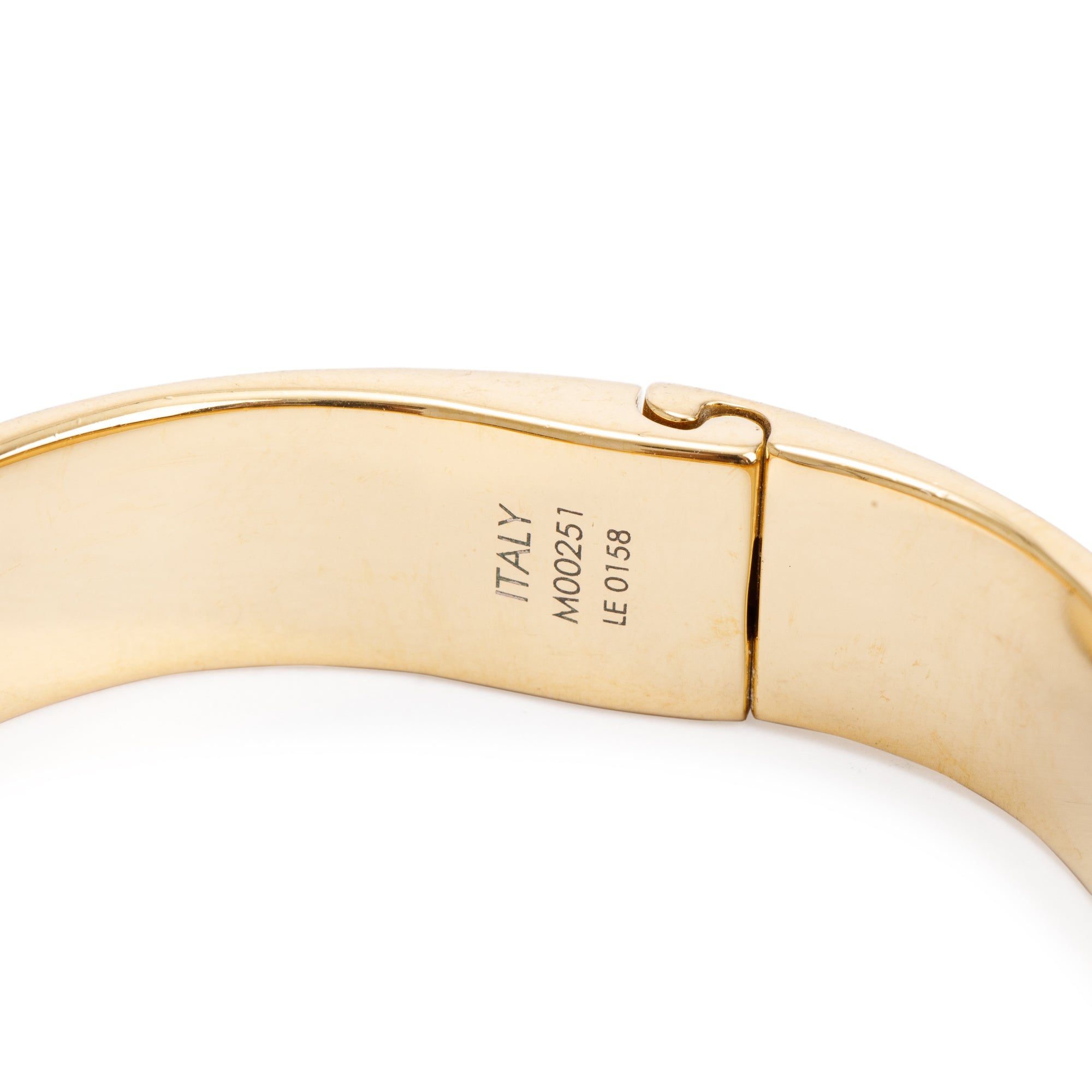 Louis Vuitton Gold Monogram Brass Nanogram Cuff Bracelet