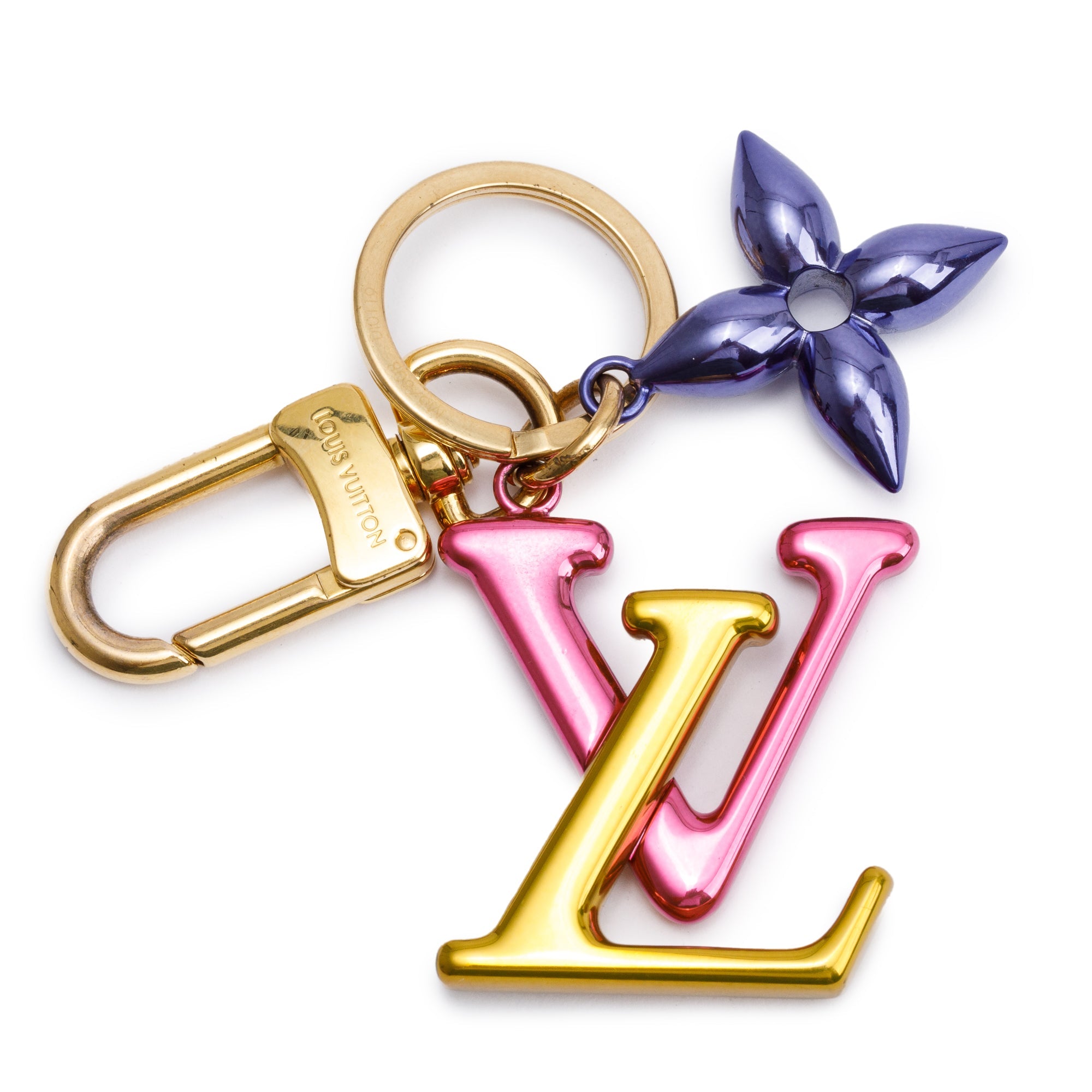 Louis Vuitton Gold, Pink & Purple-Tone Metal New Wave Bag Charm & Key Holder