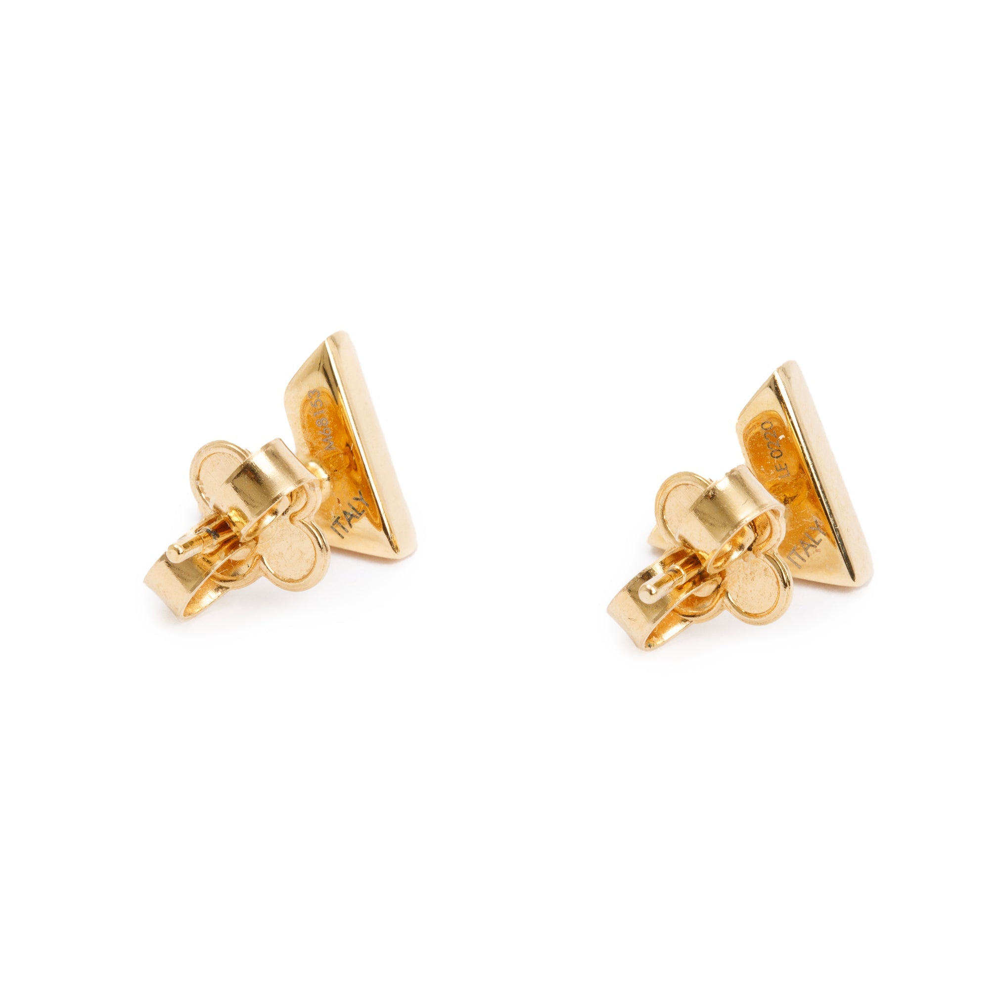 Louis Vuitton Gold-Plated Essential V Stud Earrings