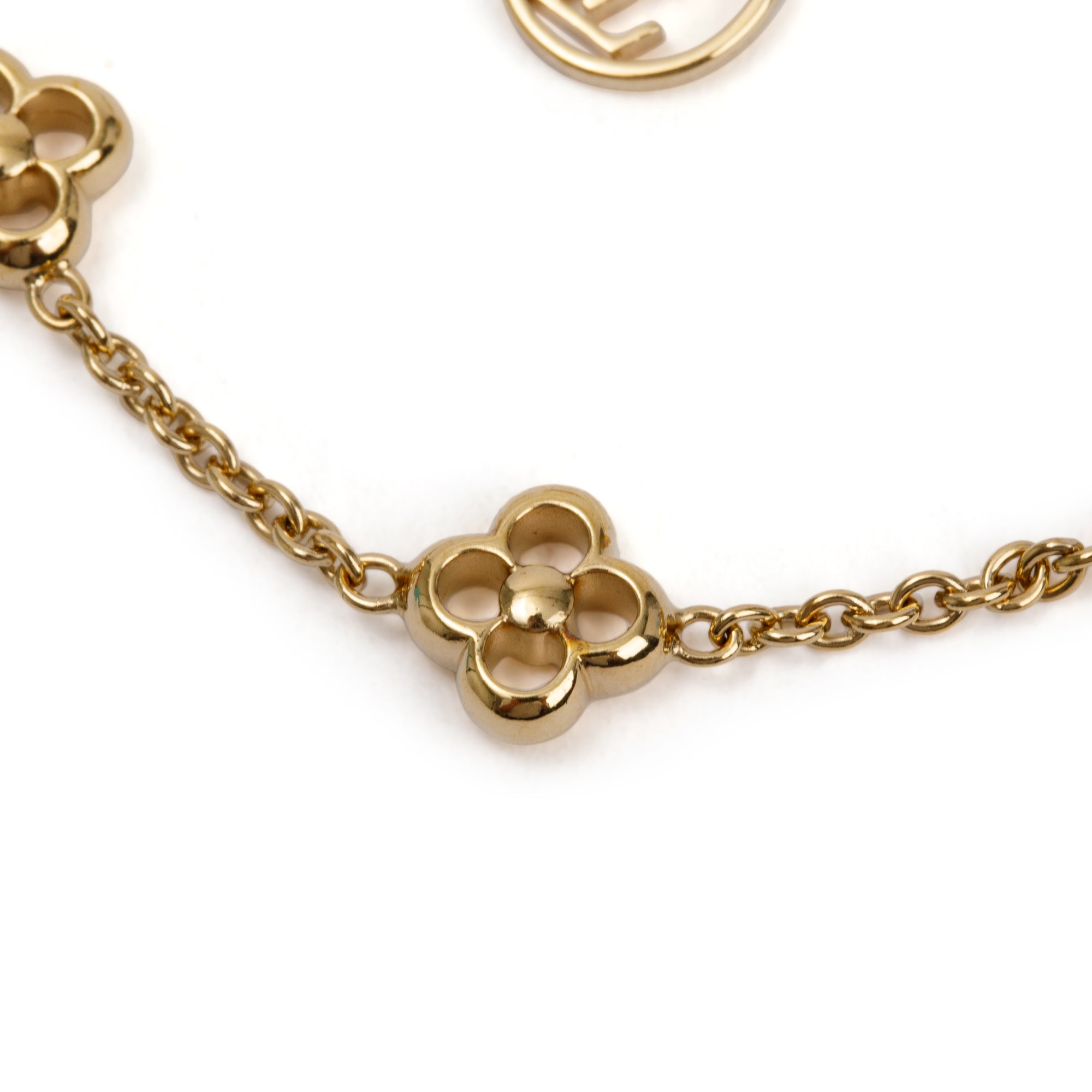 Louis Vuitton Gold Plated Flower Full Station Bracelet