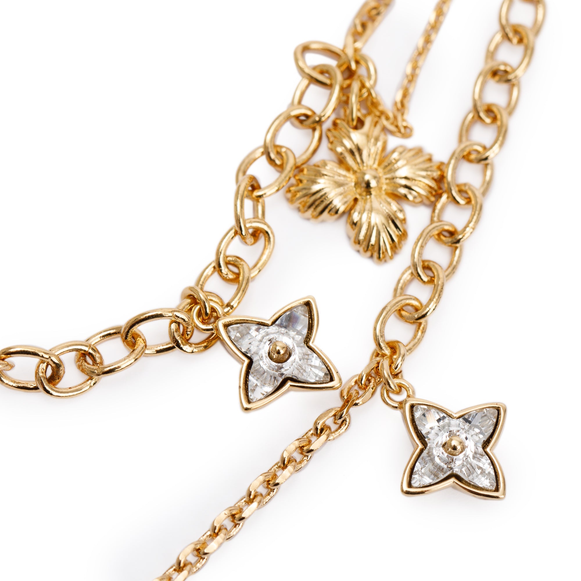 Louis Vuitton Gold-Tone Metal Blooming Strass Necklace