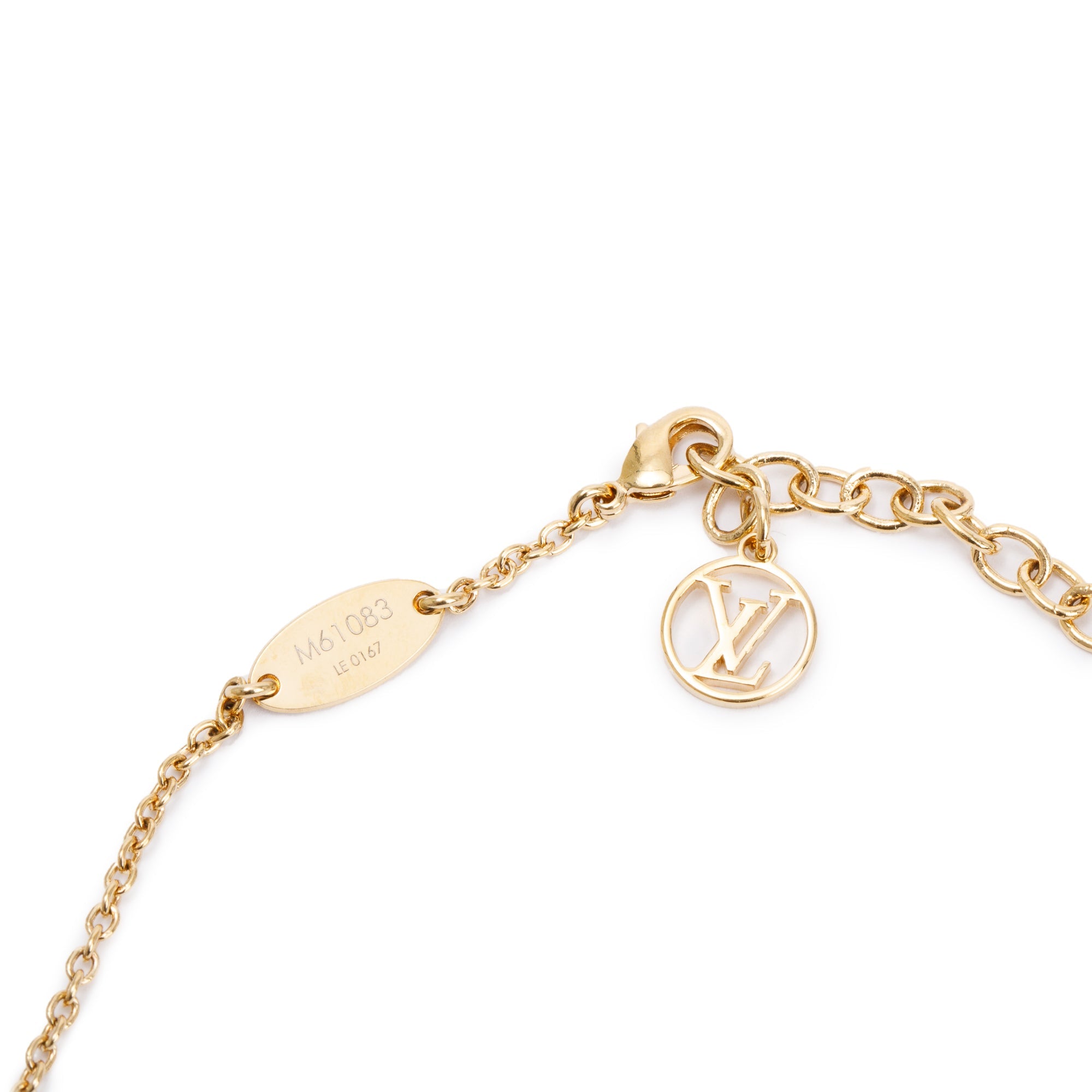 Louis Vuitton Gold-Tone Metal Essential V Pendant Necklace