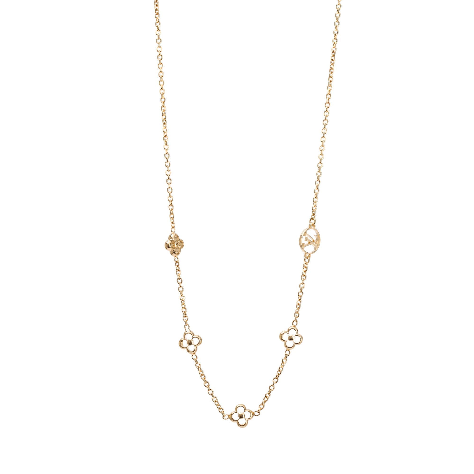 Louis Vuitton Gold-Tone Metal Flower Full Necklace