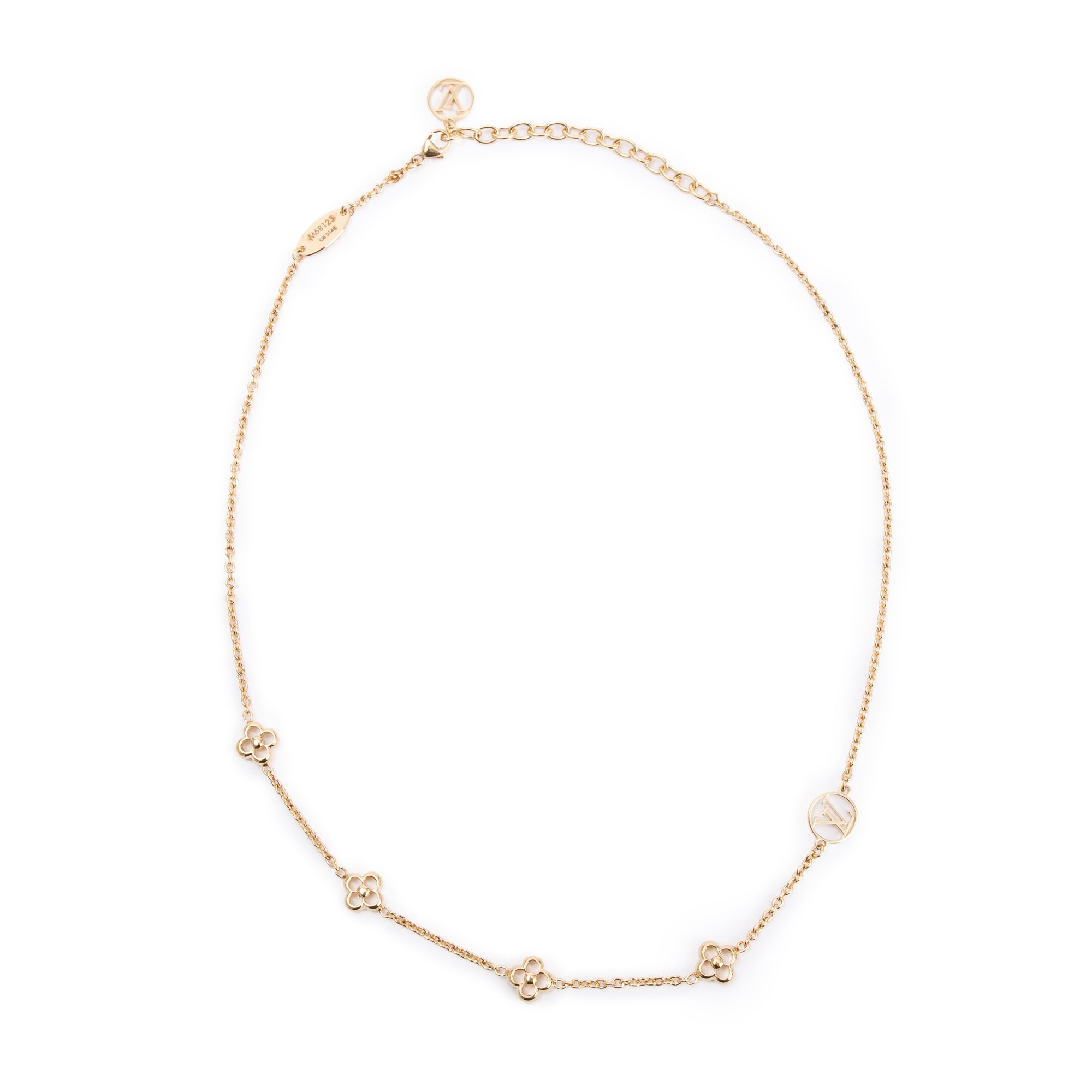 Louis Vuitton Gold-Tone Metal Flower Full Necklace