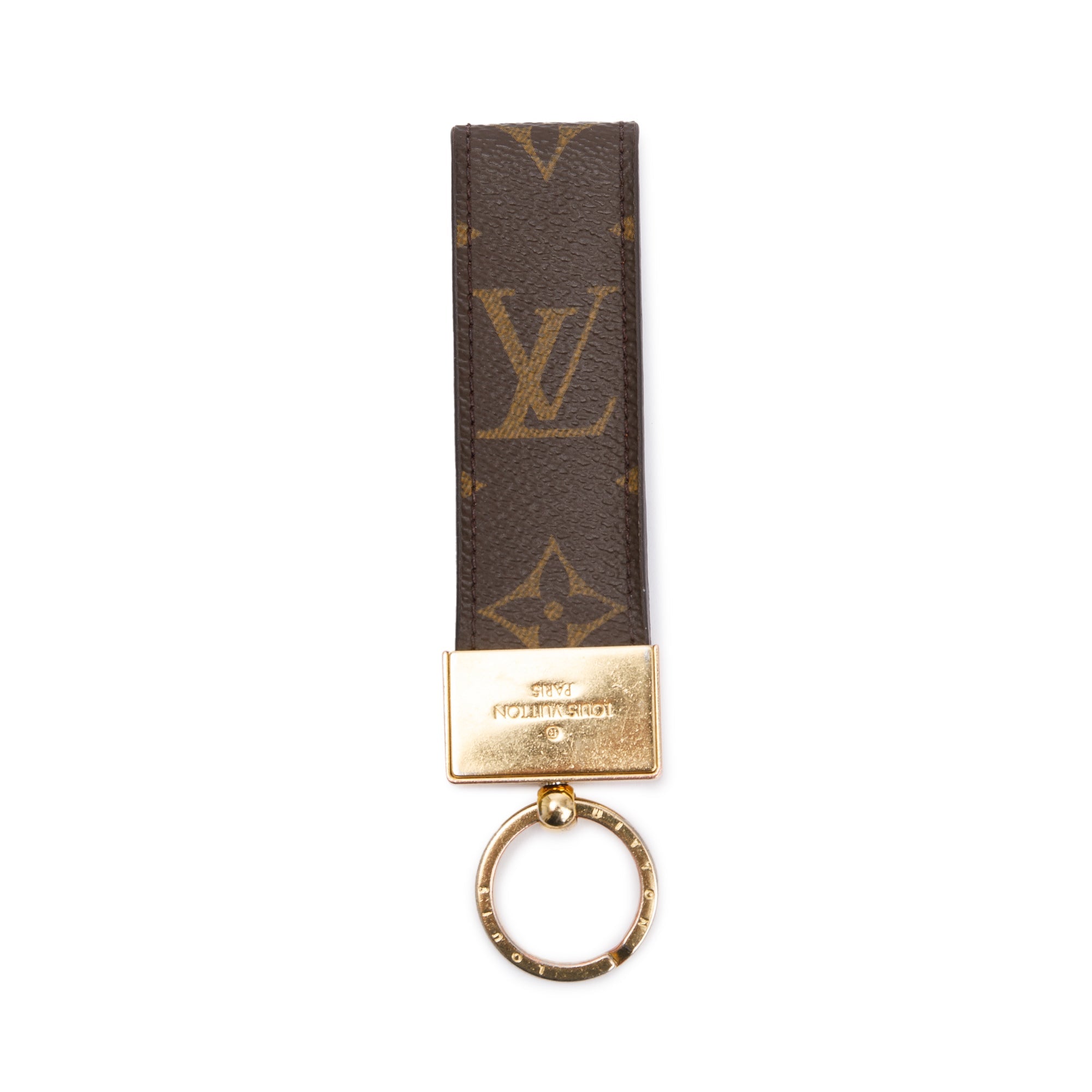 Louis Vuitton Gold-Tone Metal Monogram Dauphine Dragonne Key Holder w/ Box & Receipt